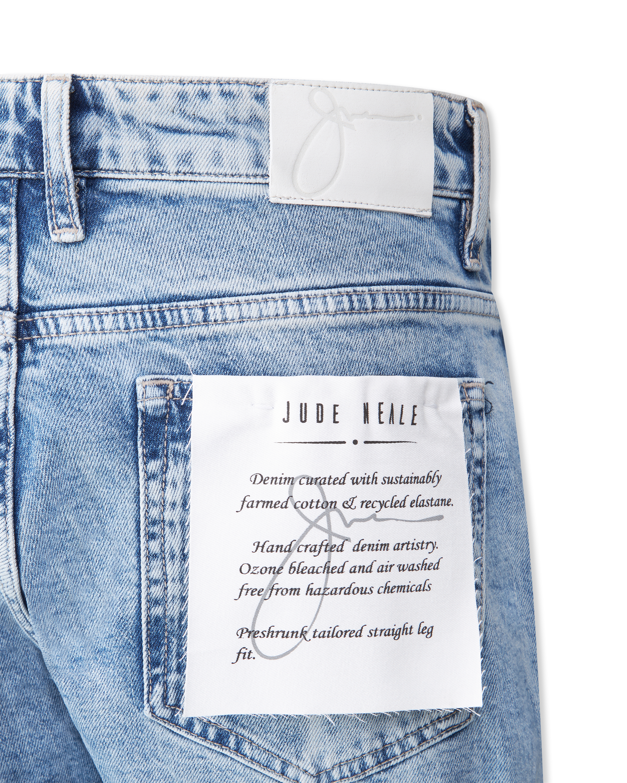 Blue Organic Blend Axe Vintage Tailored Straight Fit Jean by Jude Neale | DIHSAN