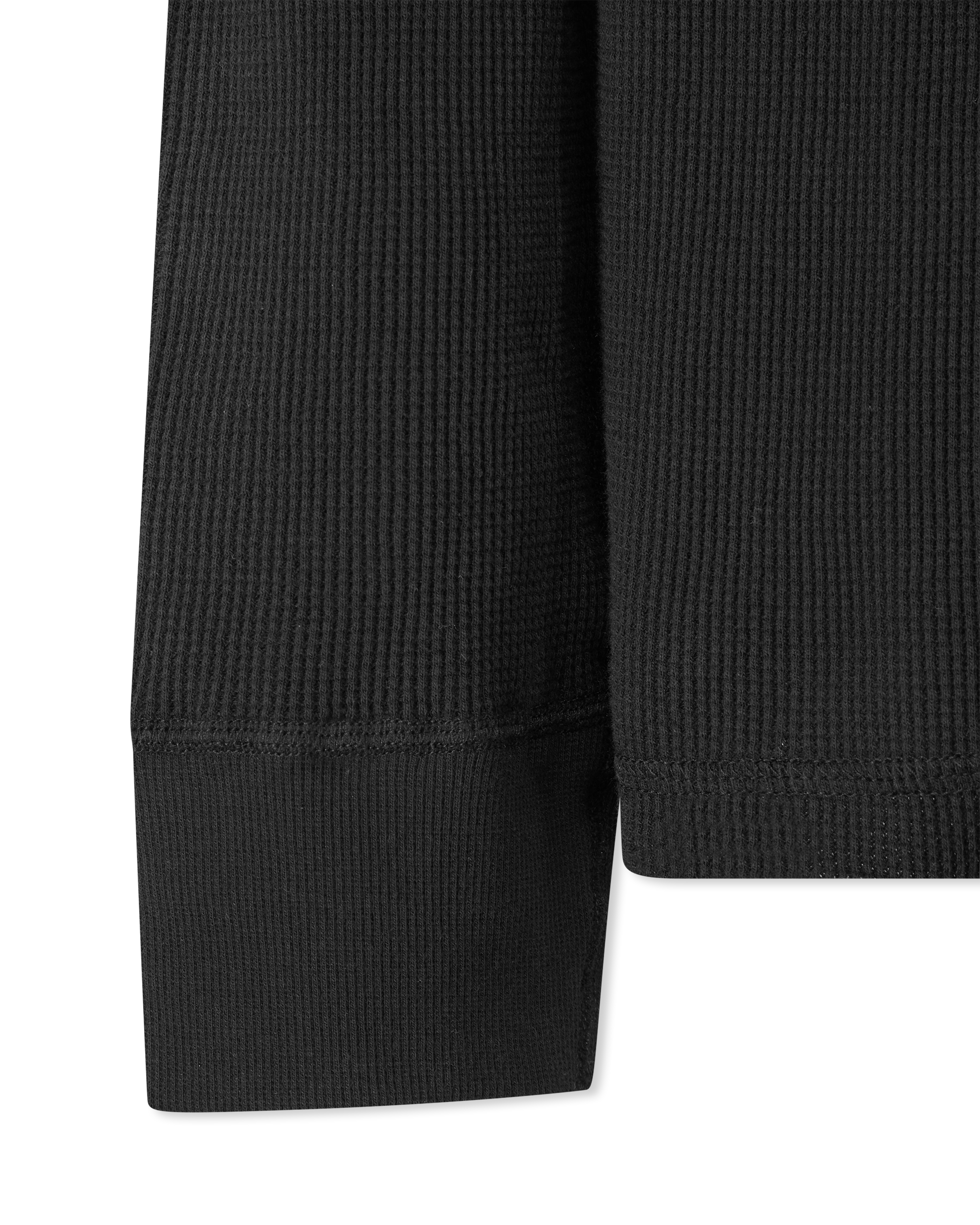 Black Organic Rogan Long Sleeve Waffle Shirt by Jude Neale | DIHSAN