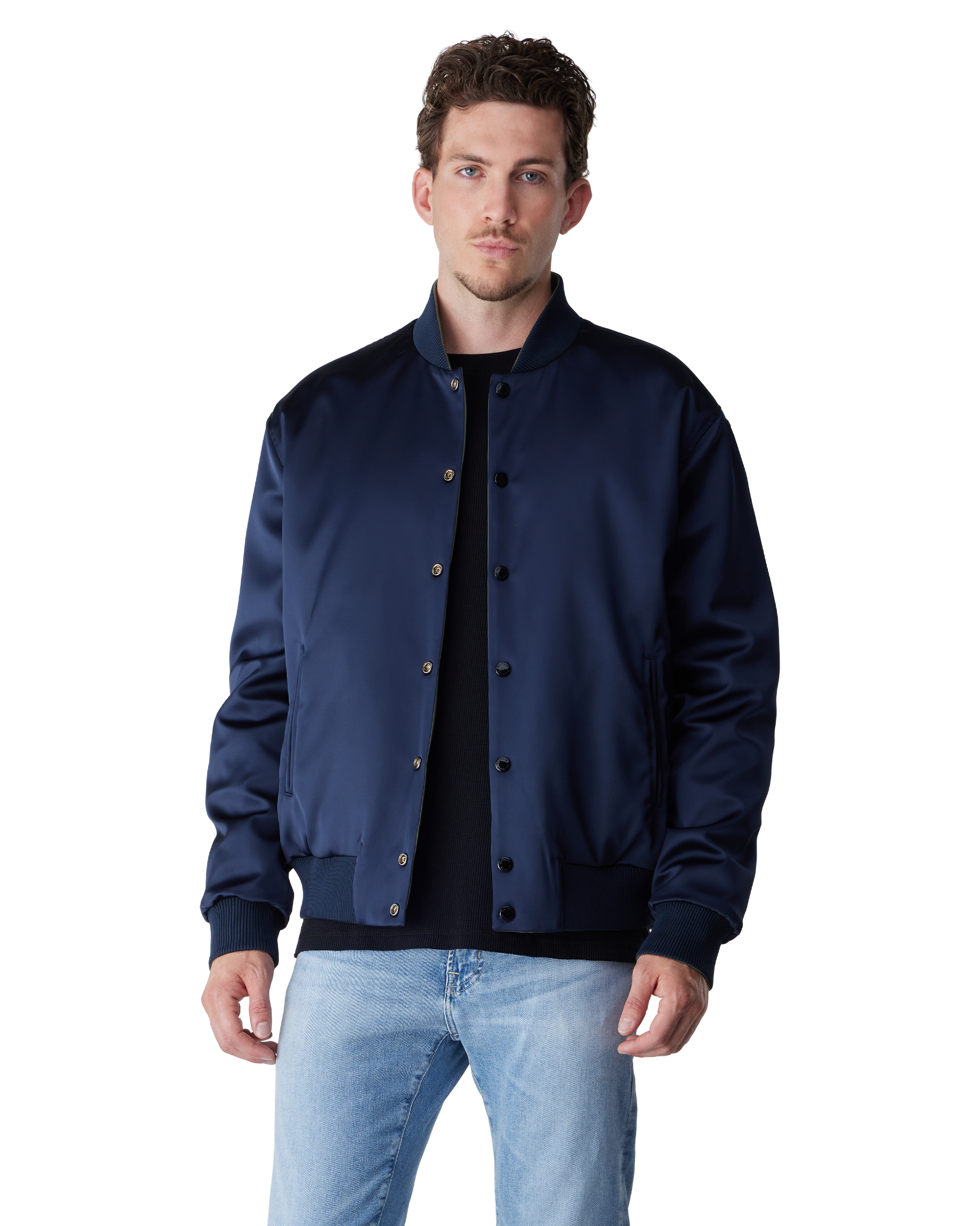 Khaki Polyester Reversible Logo Bomber Jacket by Balmain | DIHSAN