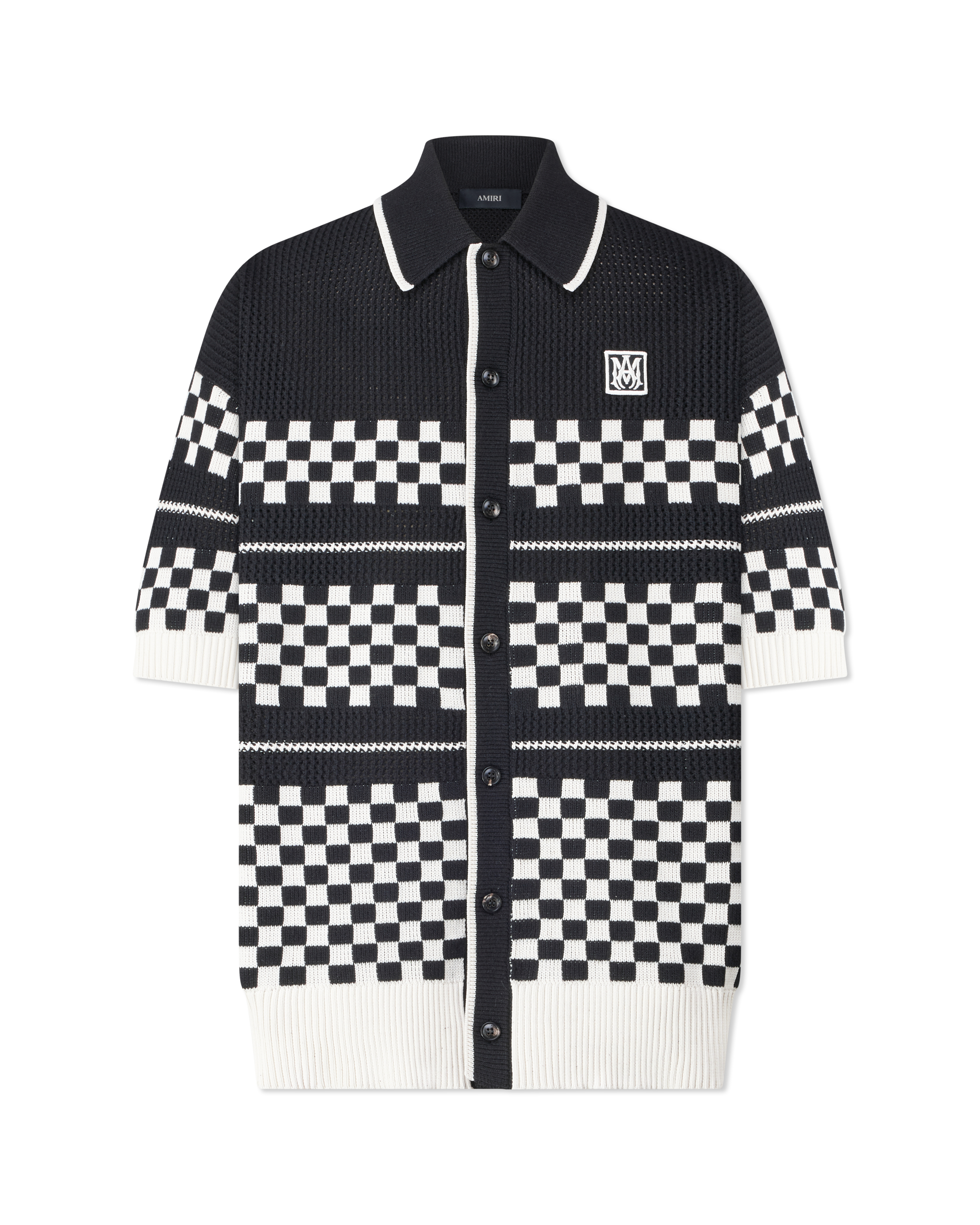 Checkered Wool Knit Shirt