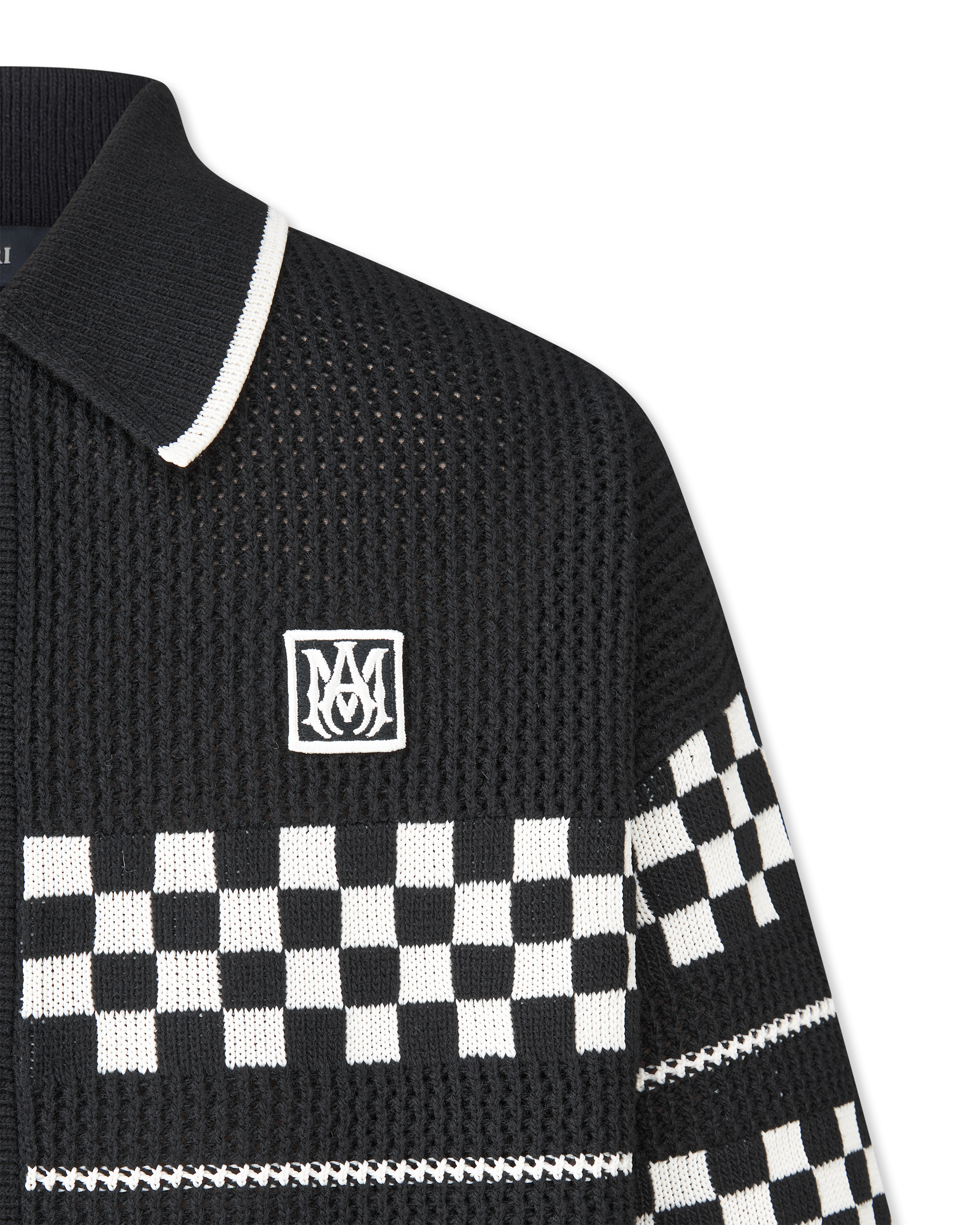 Checkered Wool Knit Shirt