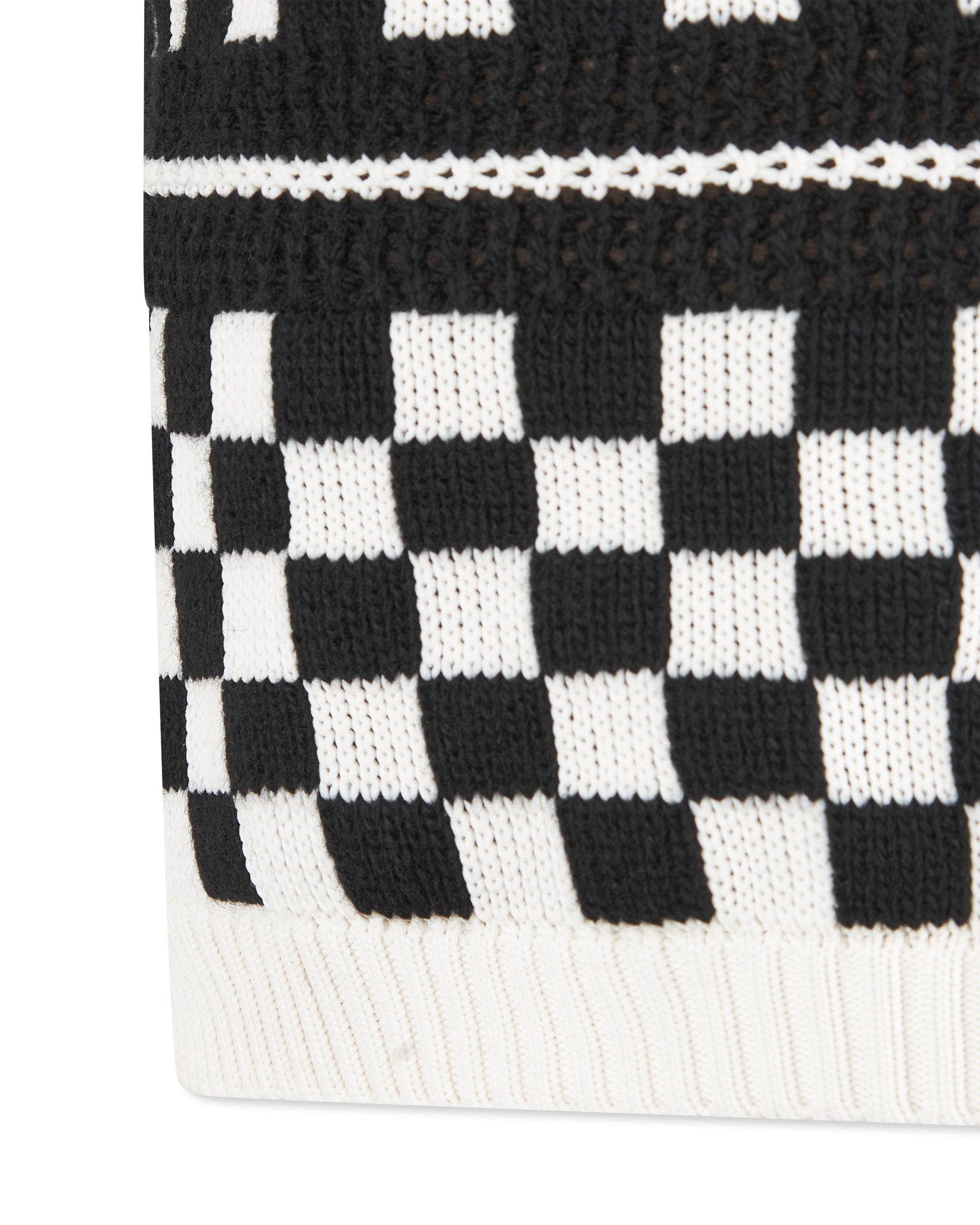 Checkered Wool Polo Sweater
