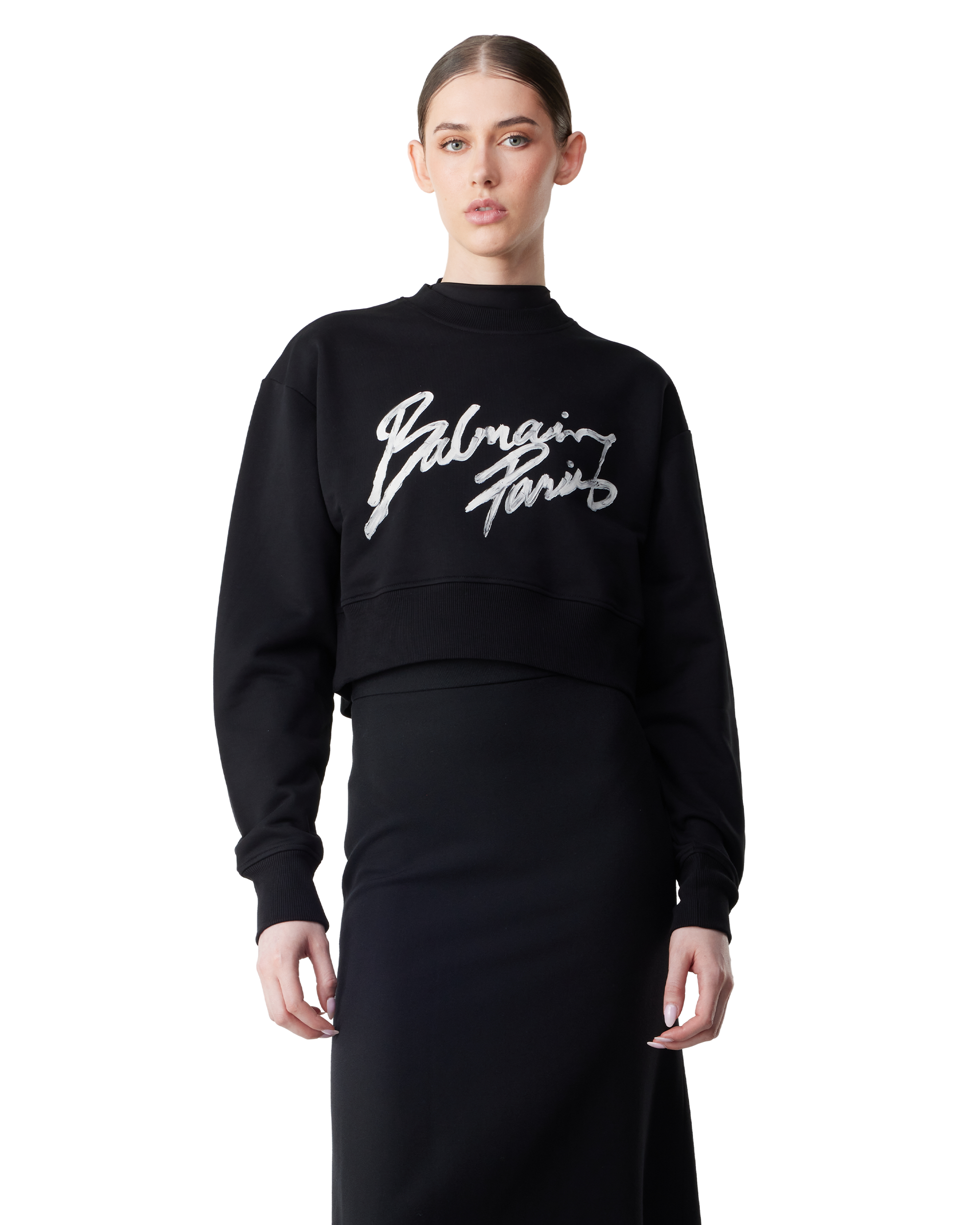 Balmain Paris Cropped Sweatshirt