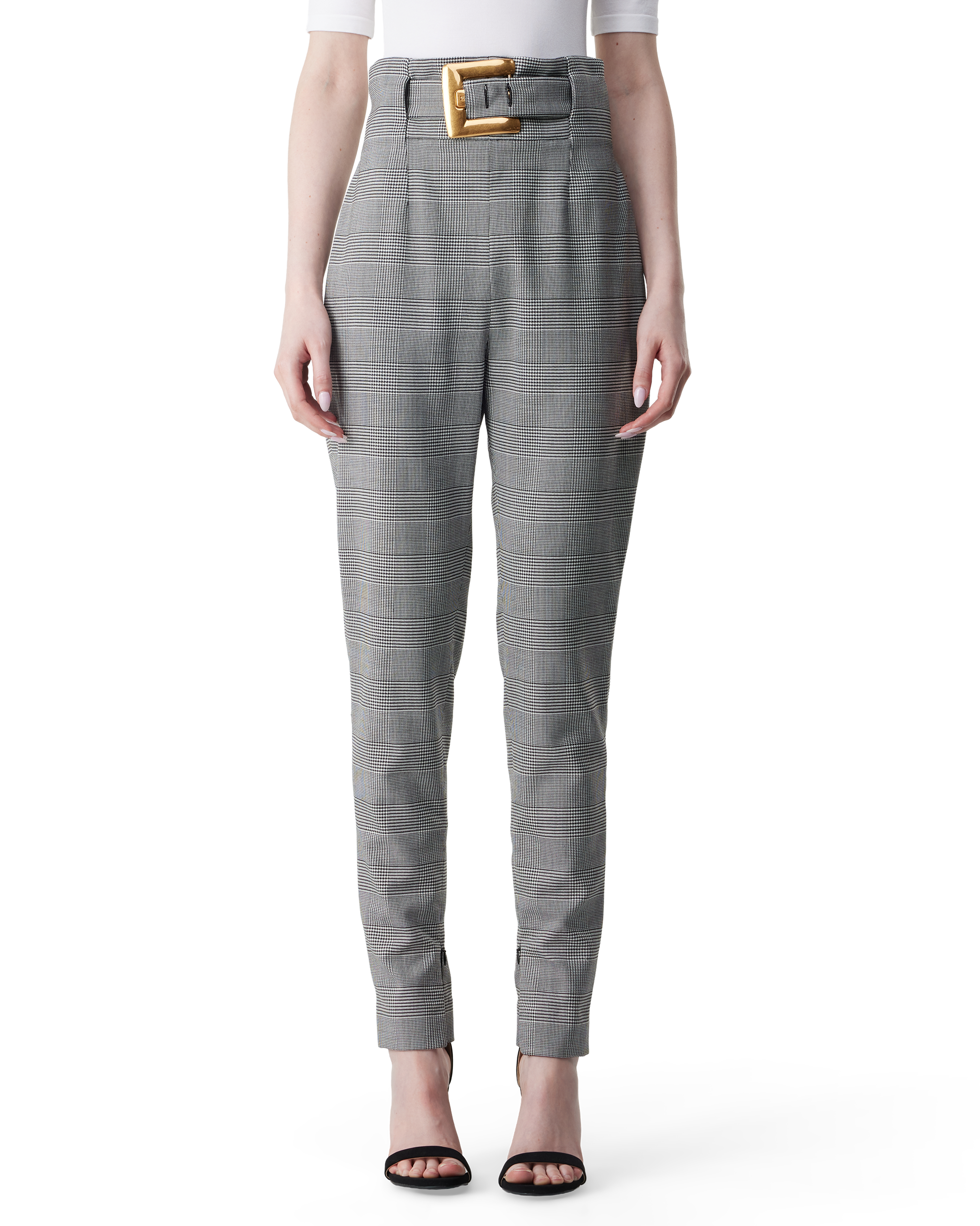 Prince Of Wales Jacquard Stretch Trousers
