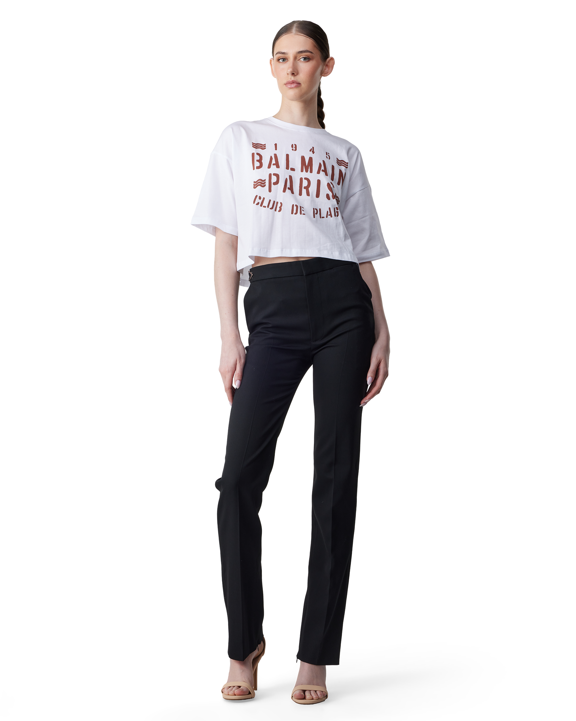 Balmain Plage Cropped T-Shirt