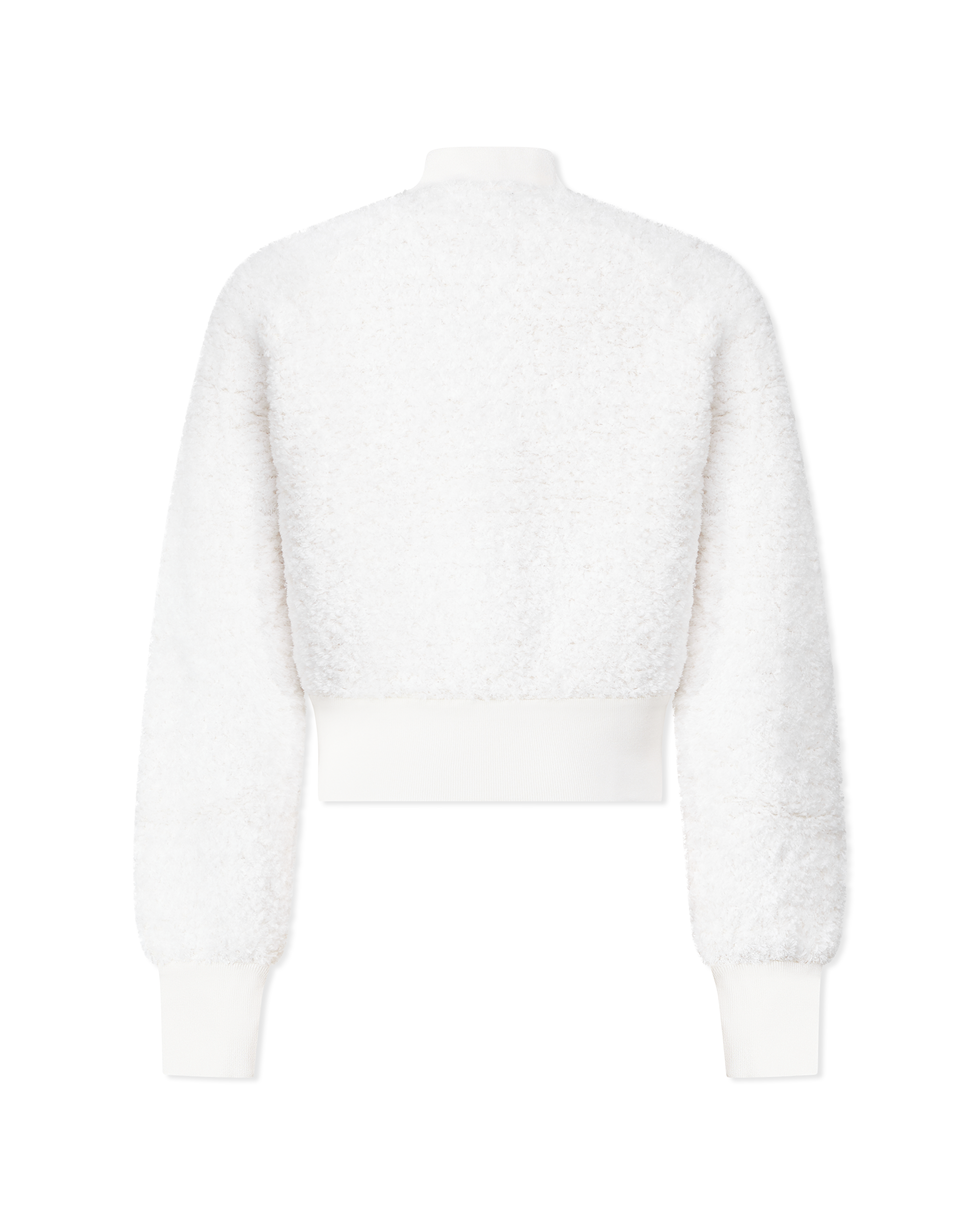 Batwing Sleeve Knit Tweed Bomber