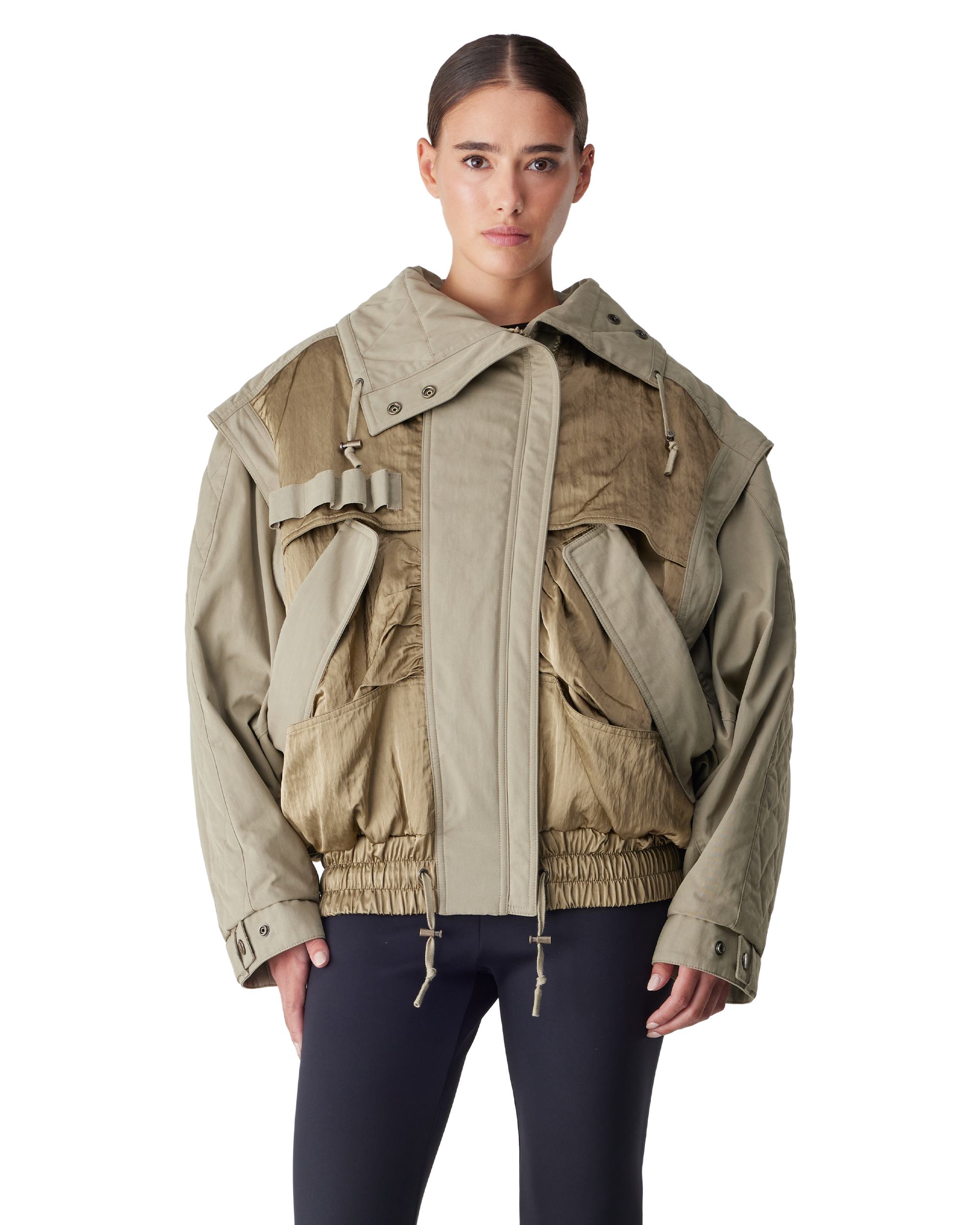 Batwing Cotton Twill Bomber Jacket