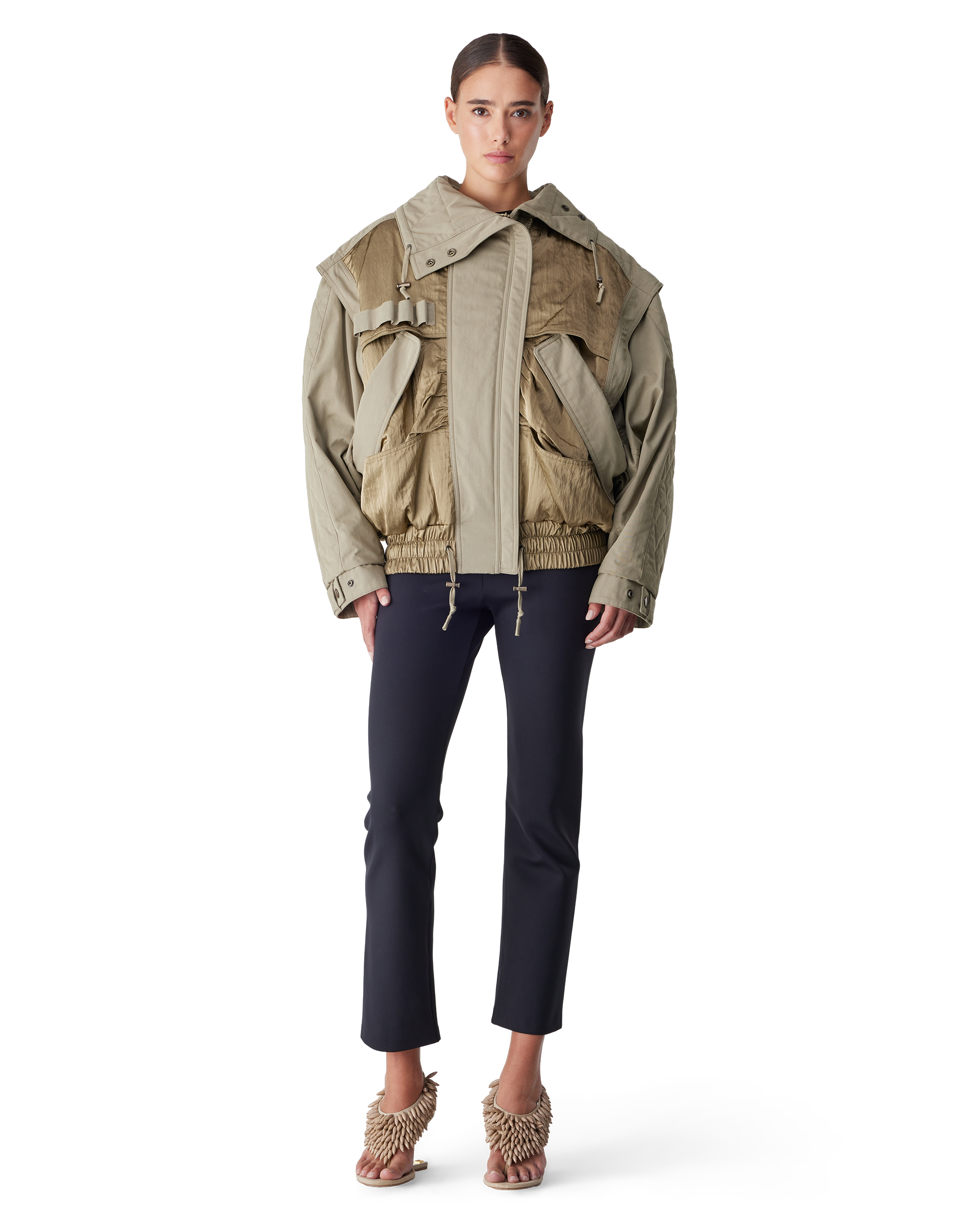 Batwing Cotton Twill Bomber Jacket