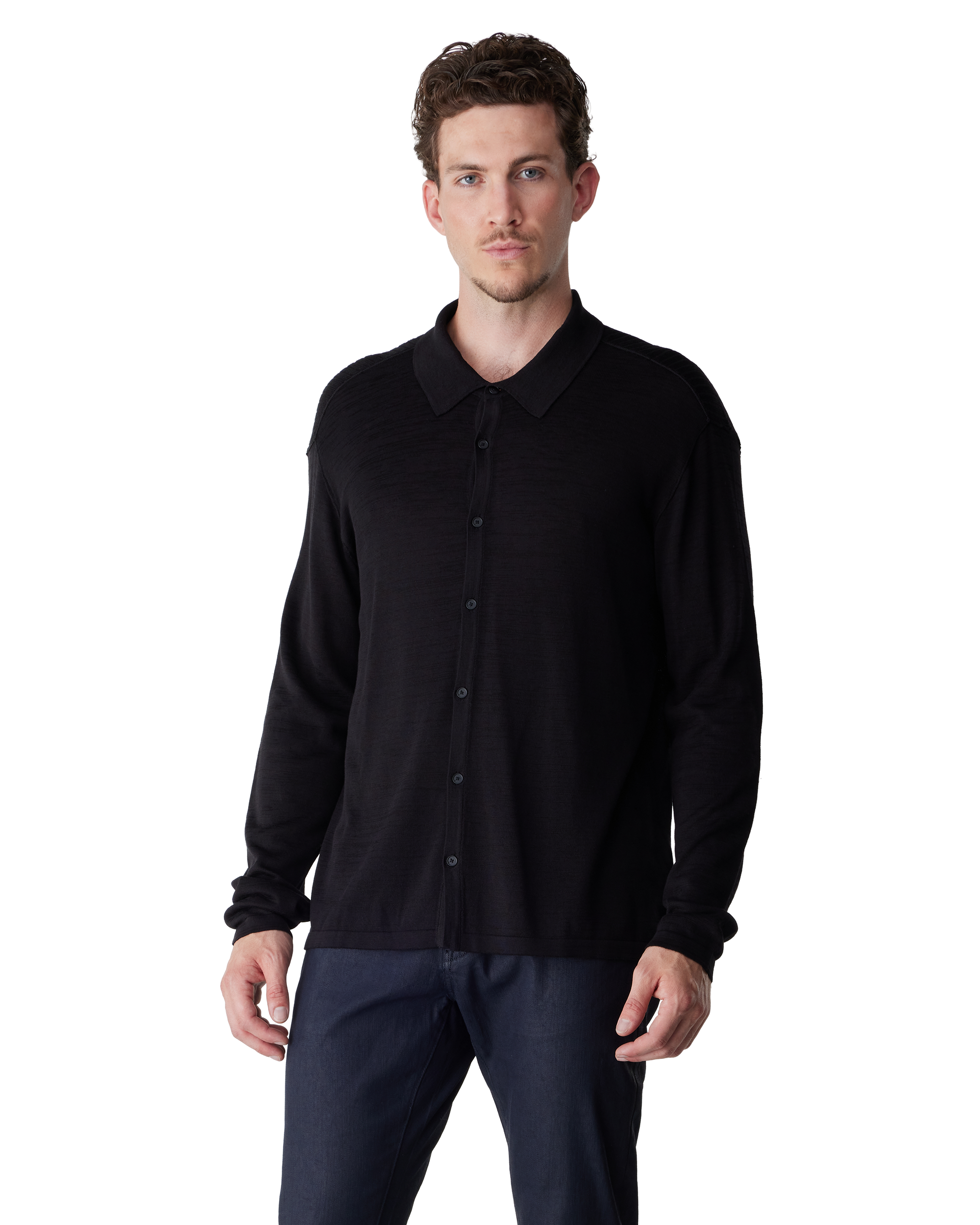 Black Organic Cotton Sorrenti Sweater Shirt by John Varvatos | DIHSAN