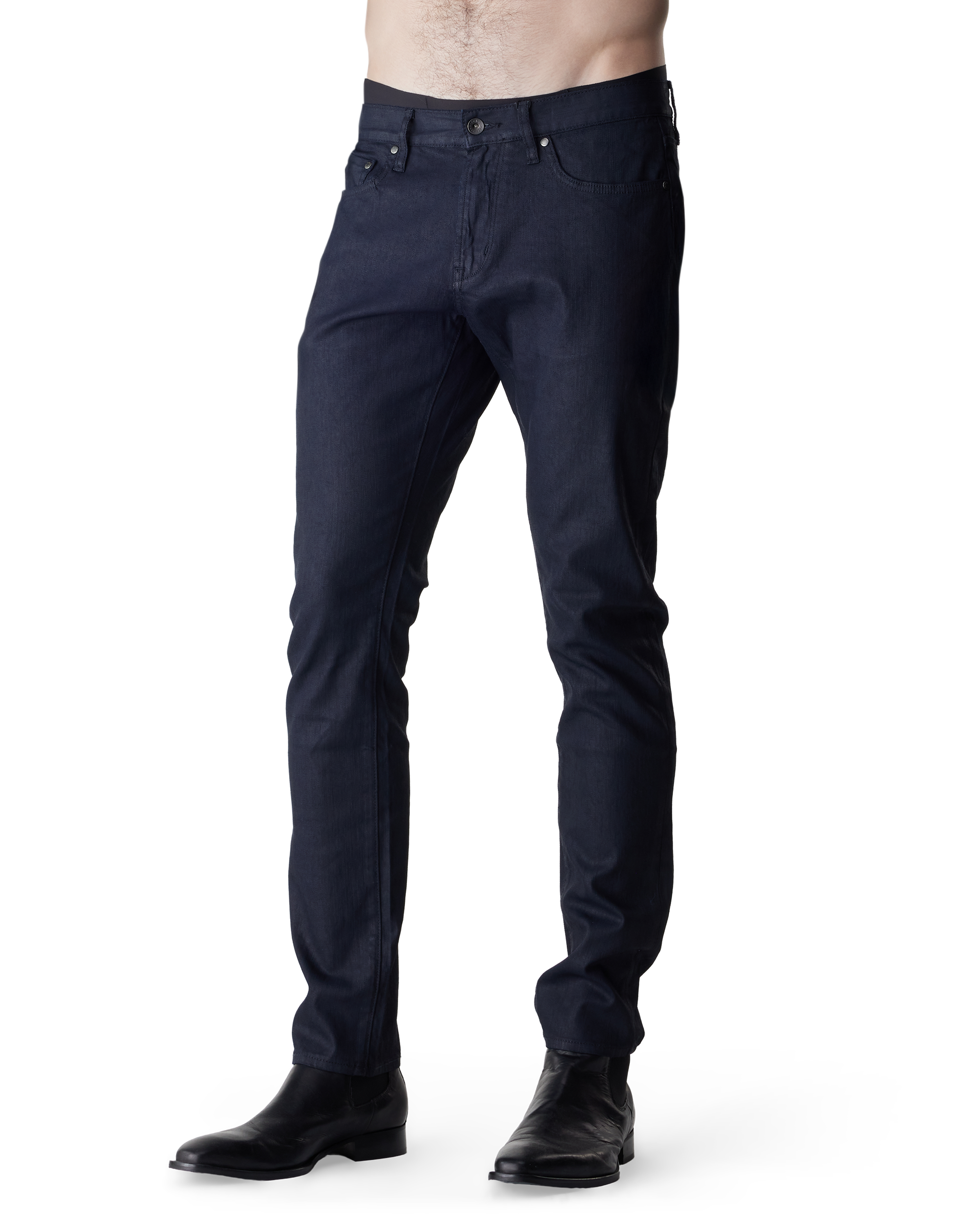 Black Cotton Blend J702 Slim Fit Coated Jean by John Varvatos | DIHSAN