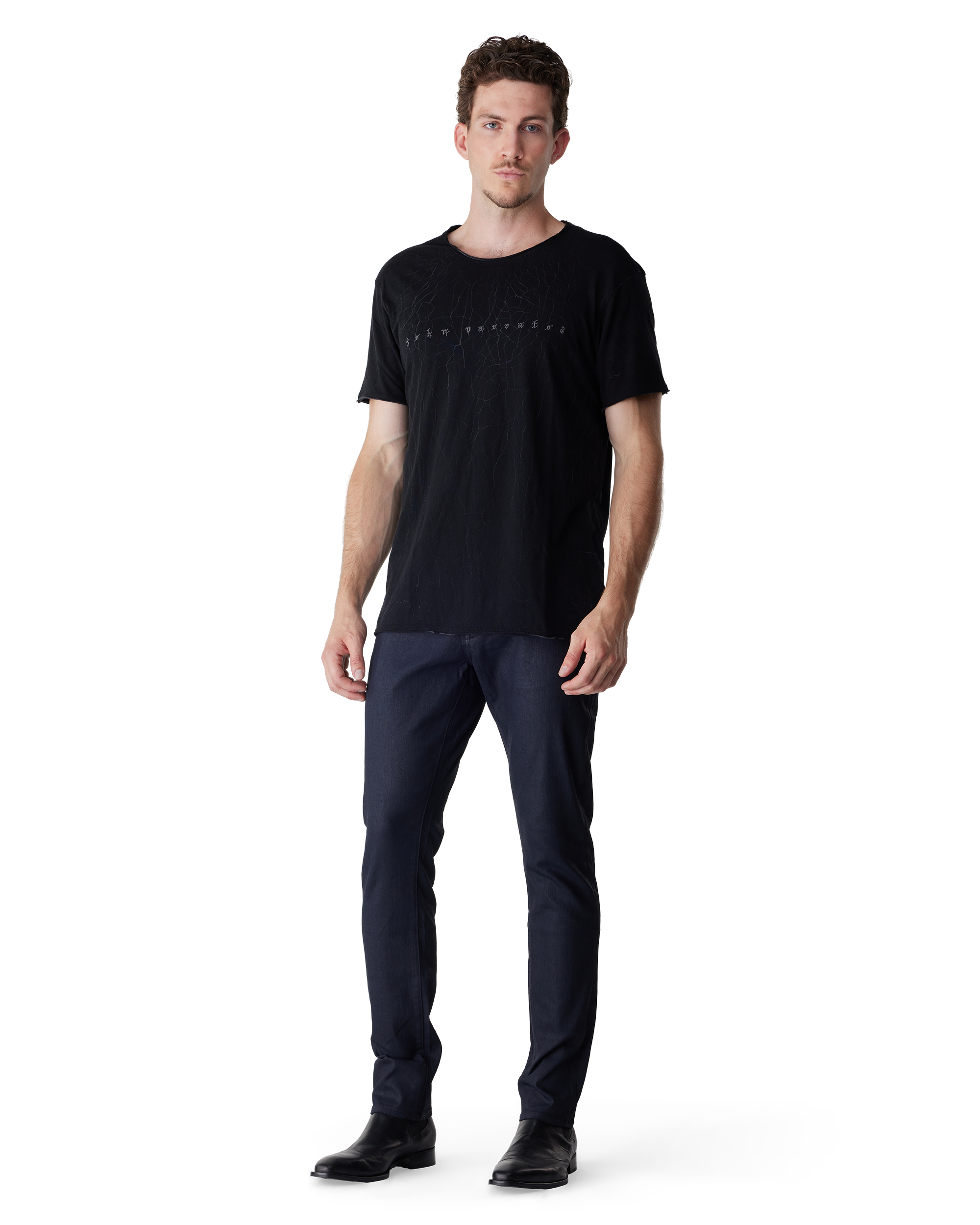 Black Cotton Blend J702 Slim Fit Coated Jean by John Varvatos | DIHSAN