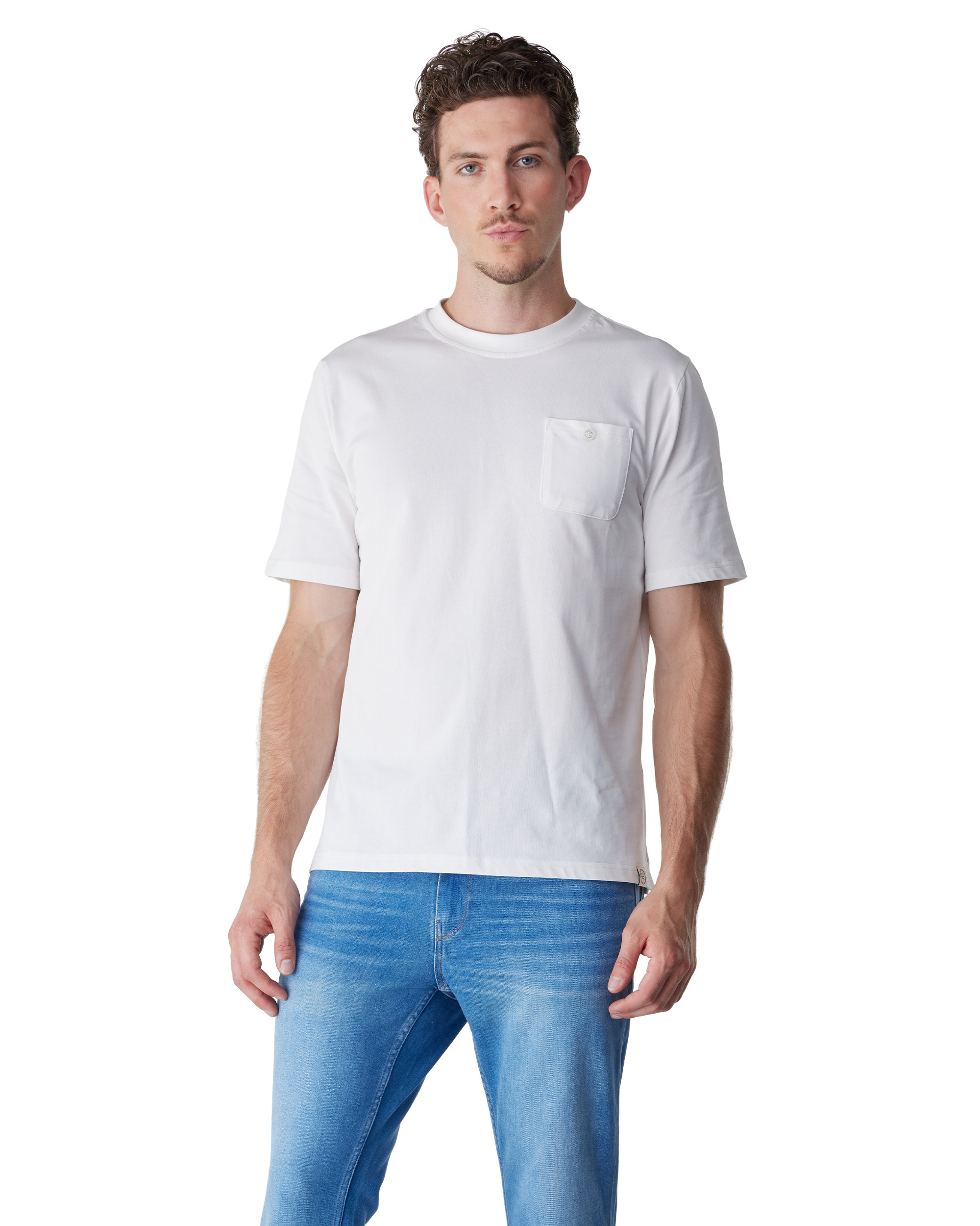 White Cotton Button Tee by Champlain | DIHSAN
