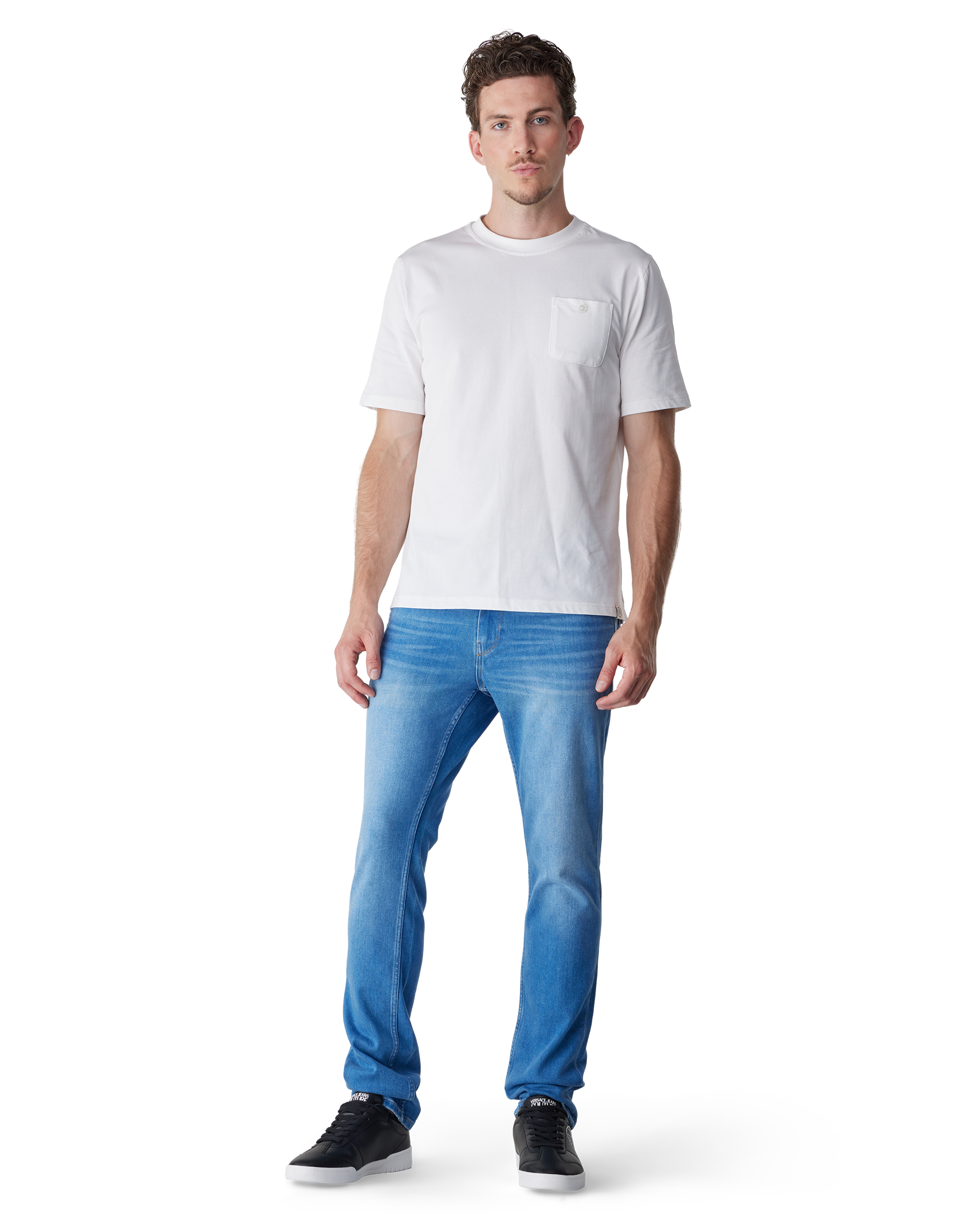 White Cotton Button Tee by Champlain | DIHSAN