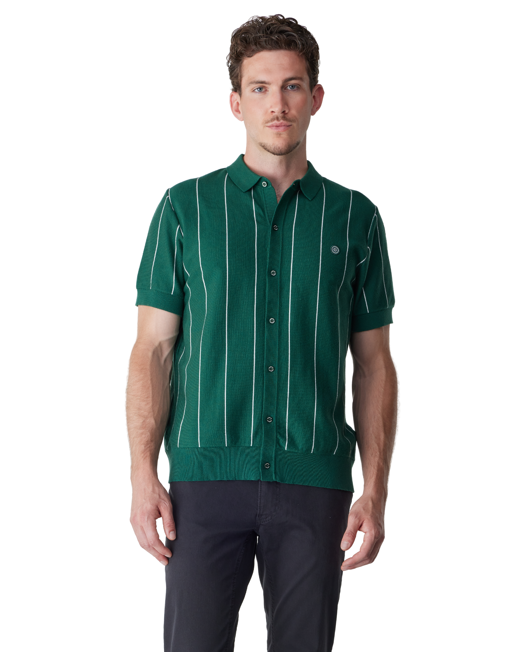 Vertical Stripe Button Down