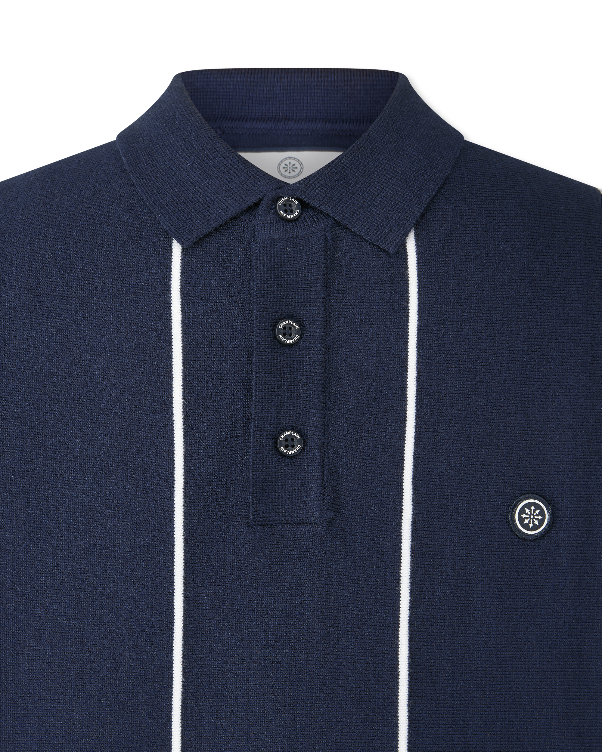 Vertical Stripe Knit Polo