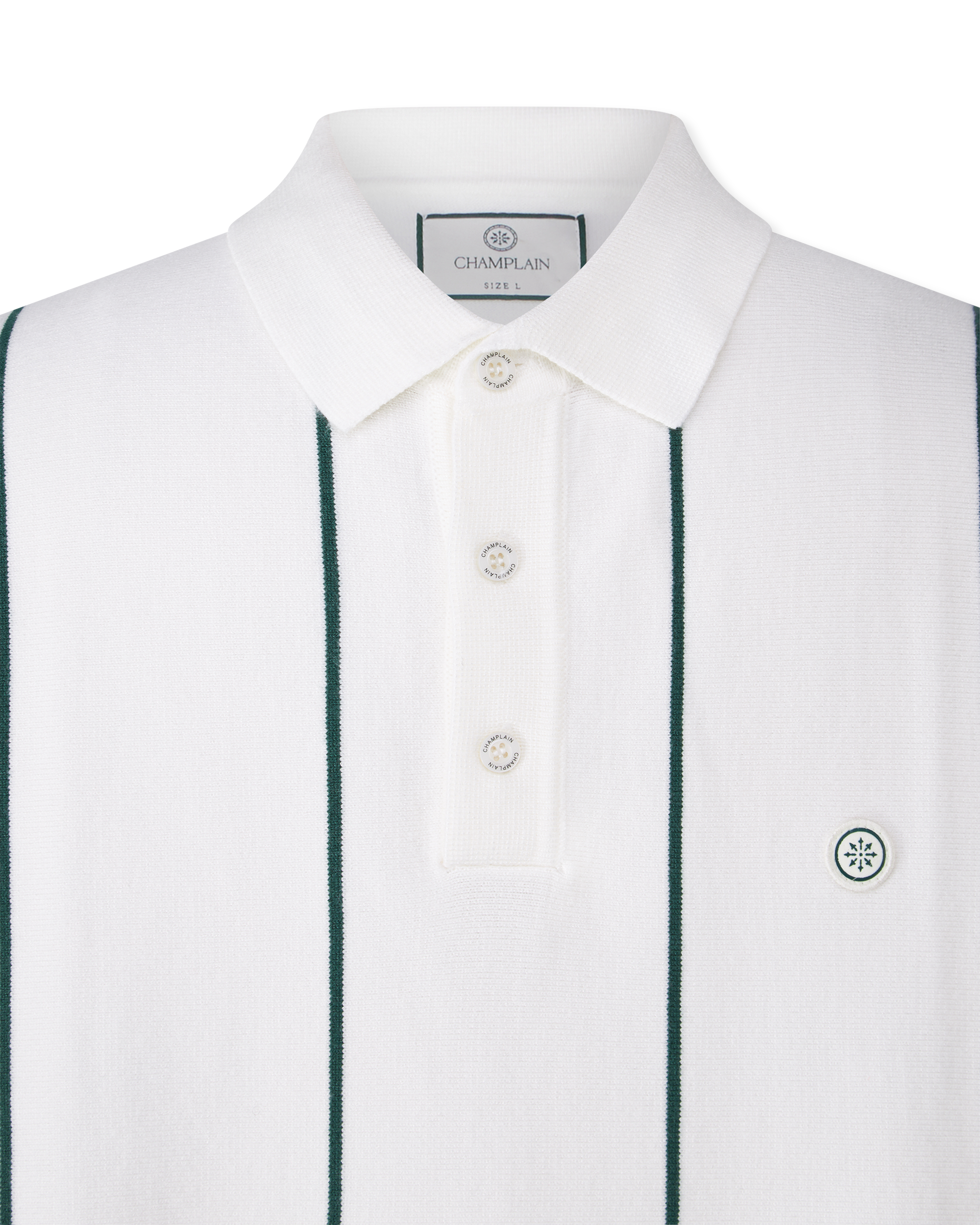 Vertical Stripe Knit Polo