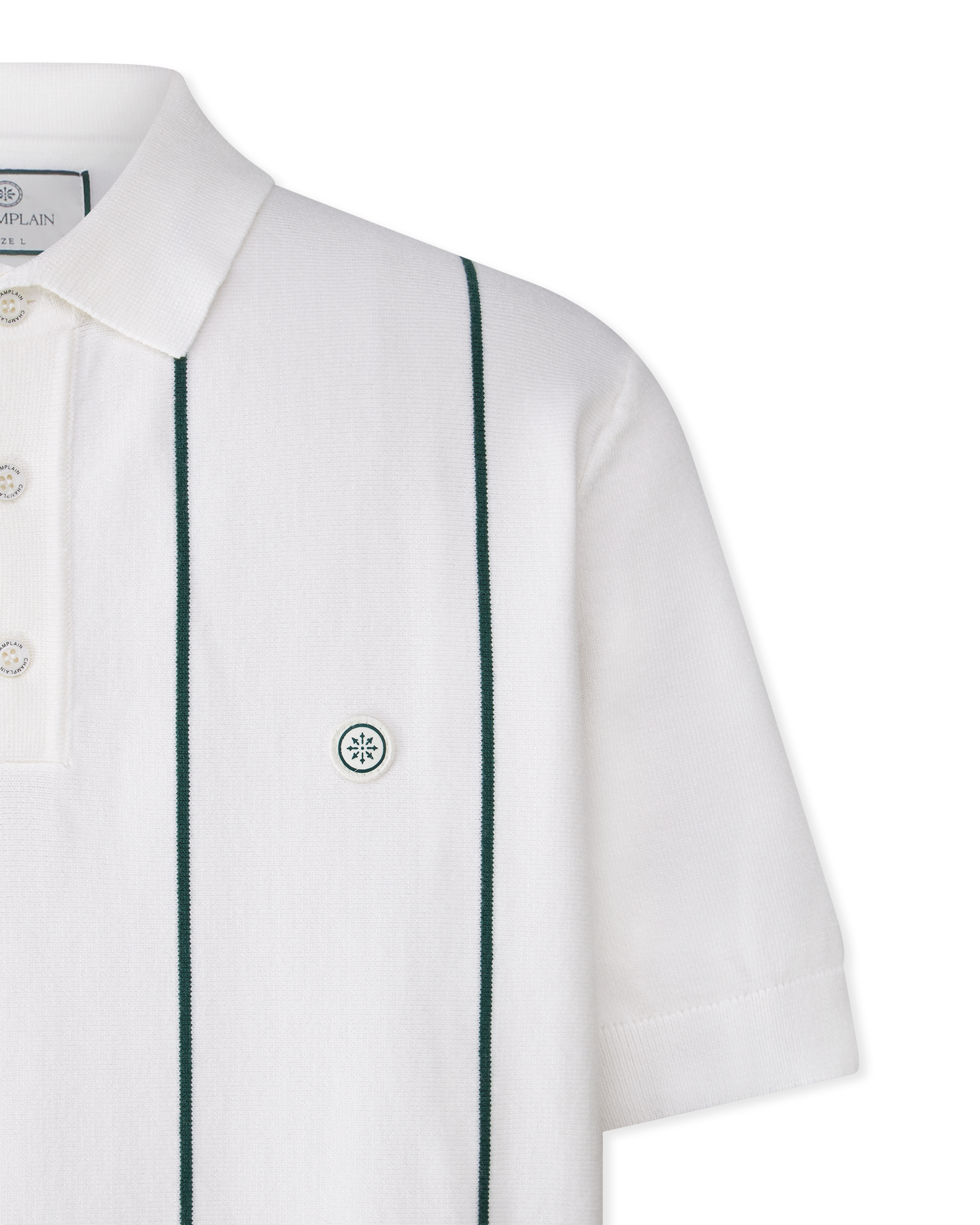 Vertical Stripe Knit Polo