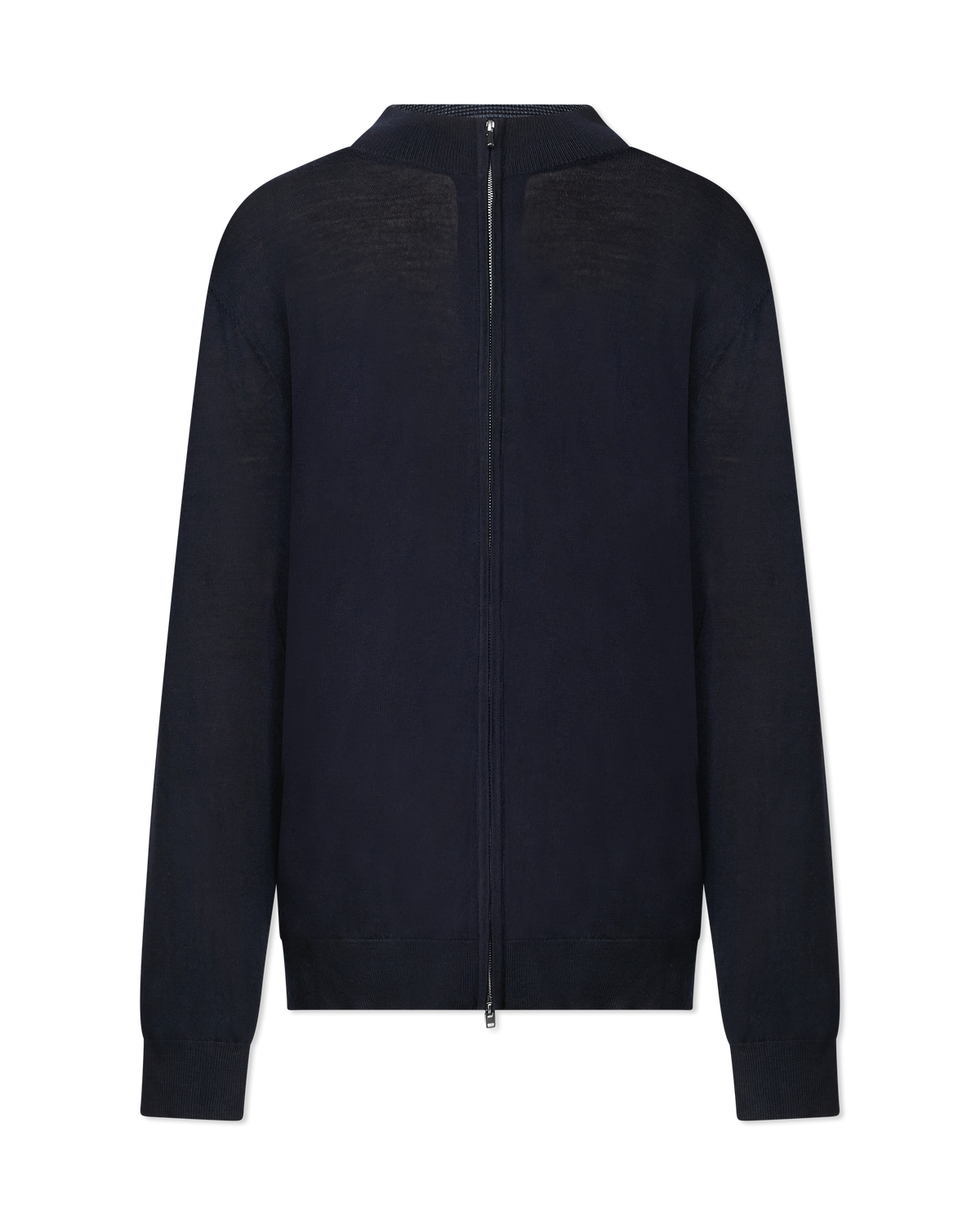 Extra-Fine Merino Full Zip Mock Cardigan