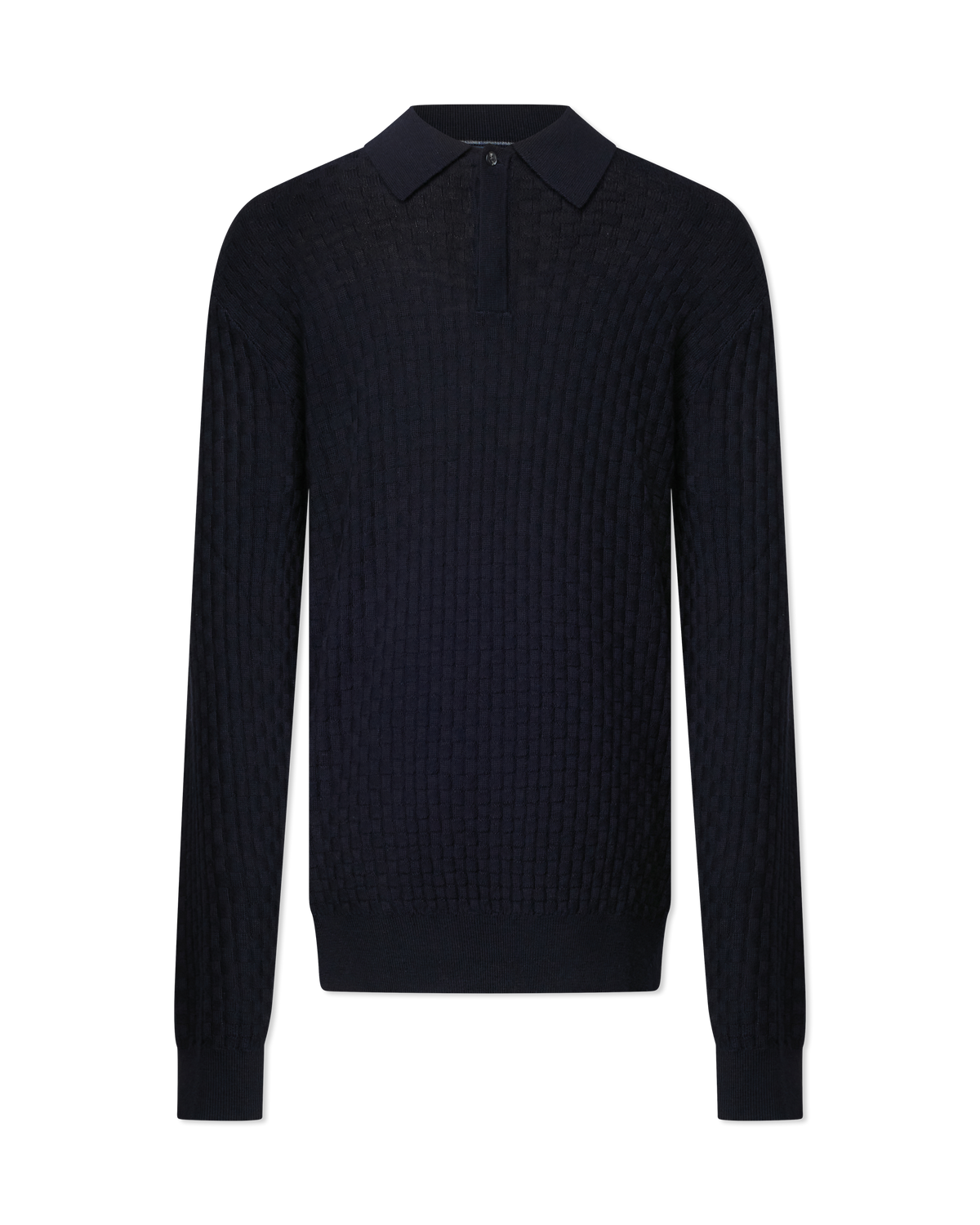 Extra-Fine Merino Wool Basketweave Polo