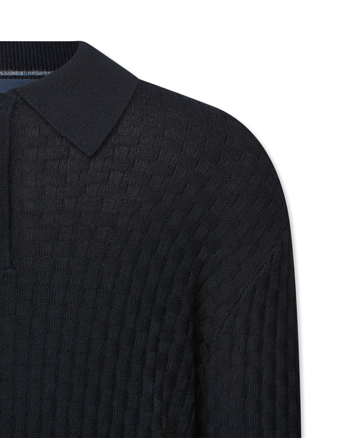 Extra-Fine Merino Wool Basketweave Polo