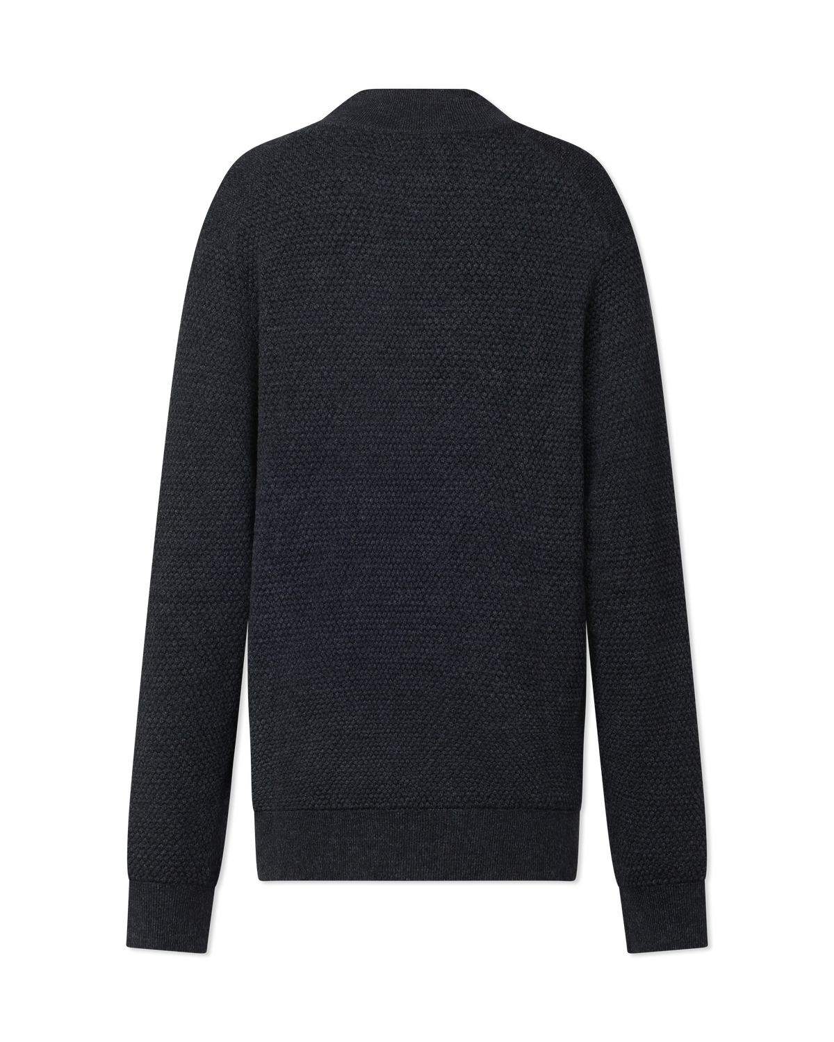 Bubble Stitch Merino Wool 1/4 Zip Mock Sweater