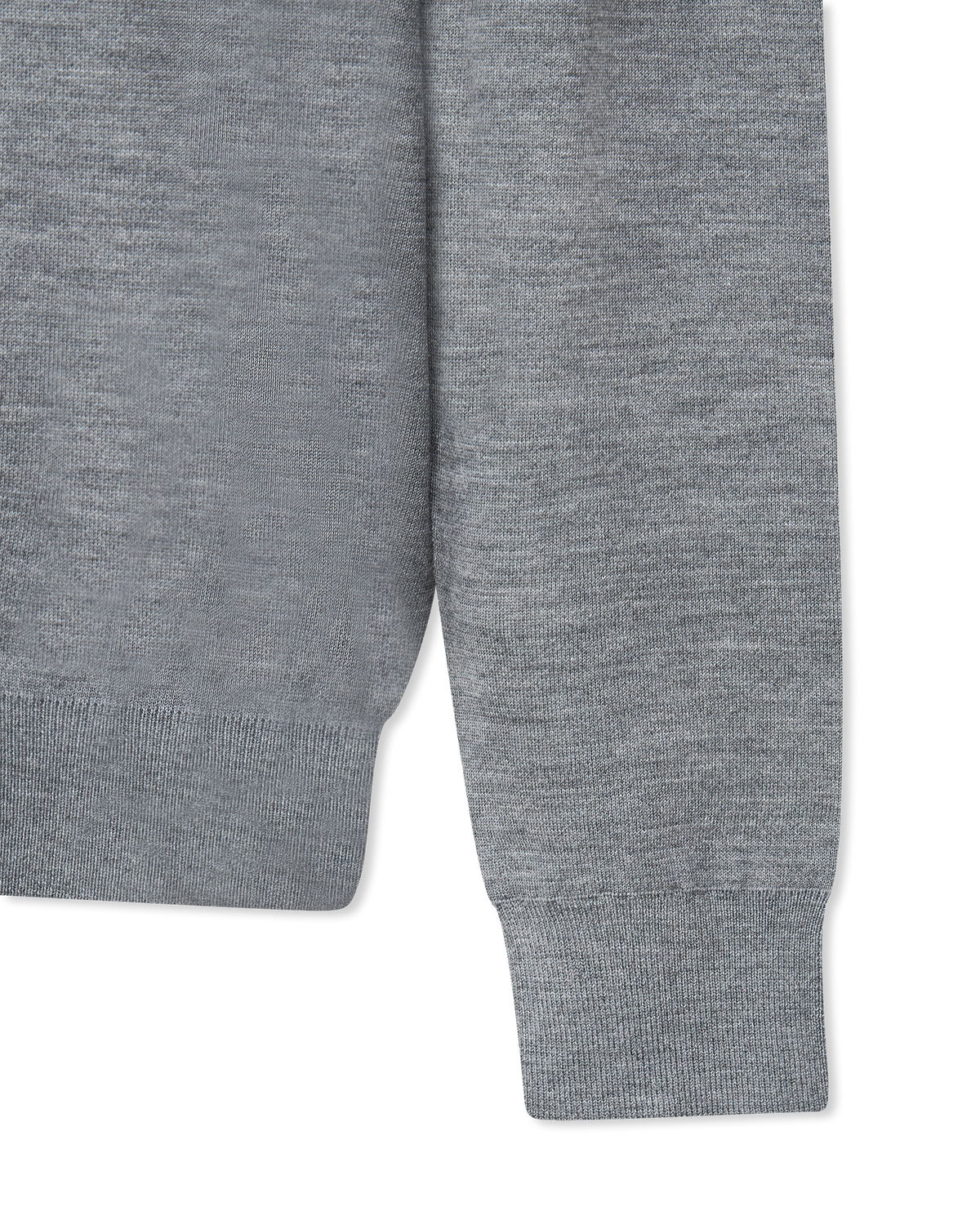 Double Face V-Insert Merino Wool Crewneck