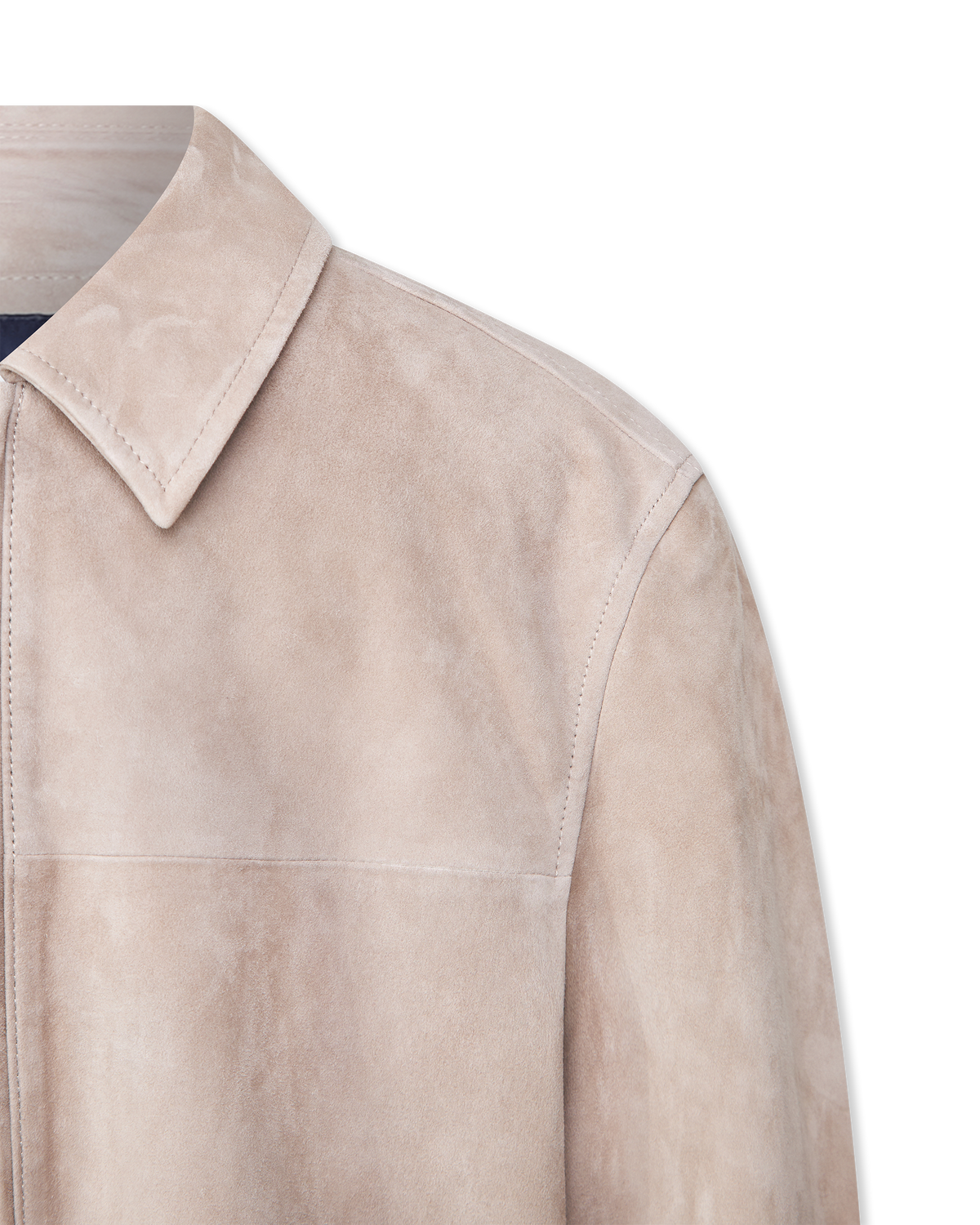 Suede Zip Up Shirt Jacket