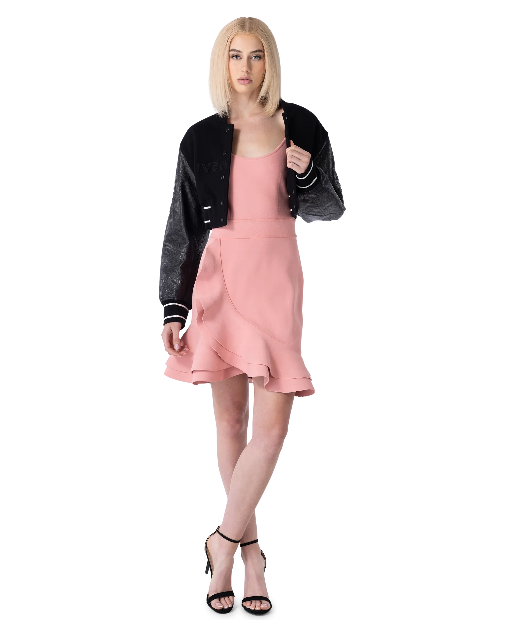 Sleeveless Knit Ruffled Mini Dress