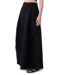 Cotton Ripstop Maxi Cargo Skirt