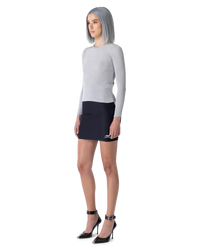 Silver Viscose Blend Metallic Ribbed Lurex Sweater by Balenciaga | DIHSAN