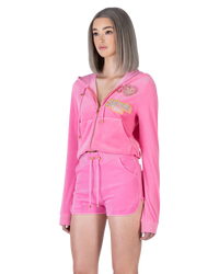 Balmain X Barbie Velvet Zipped Hoodie