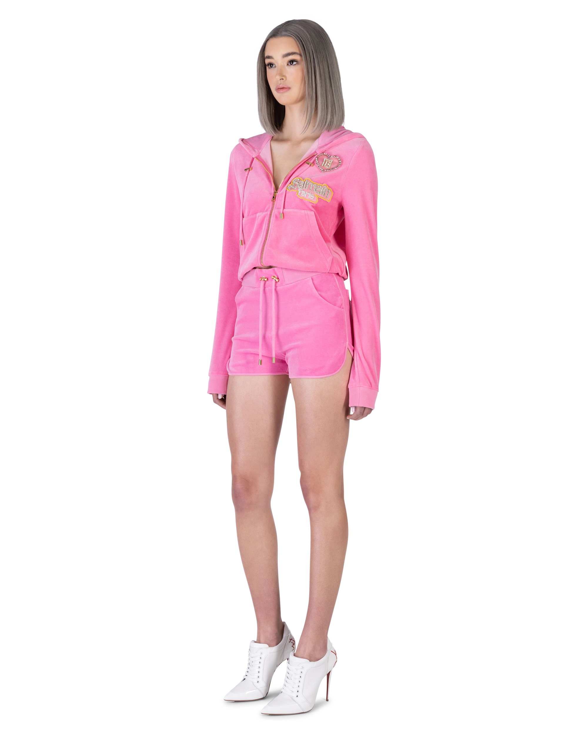 Balmain X Barbie Velvet Zipped Hoodie