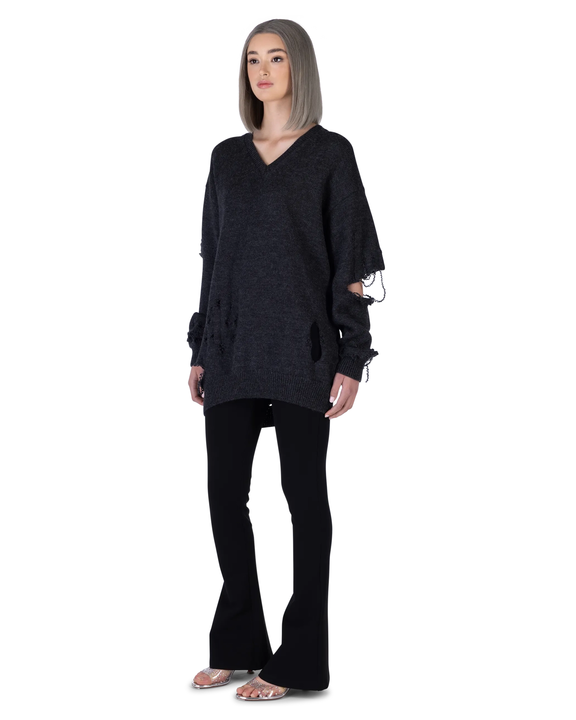 Low Waist Jersey Flare Pants