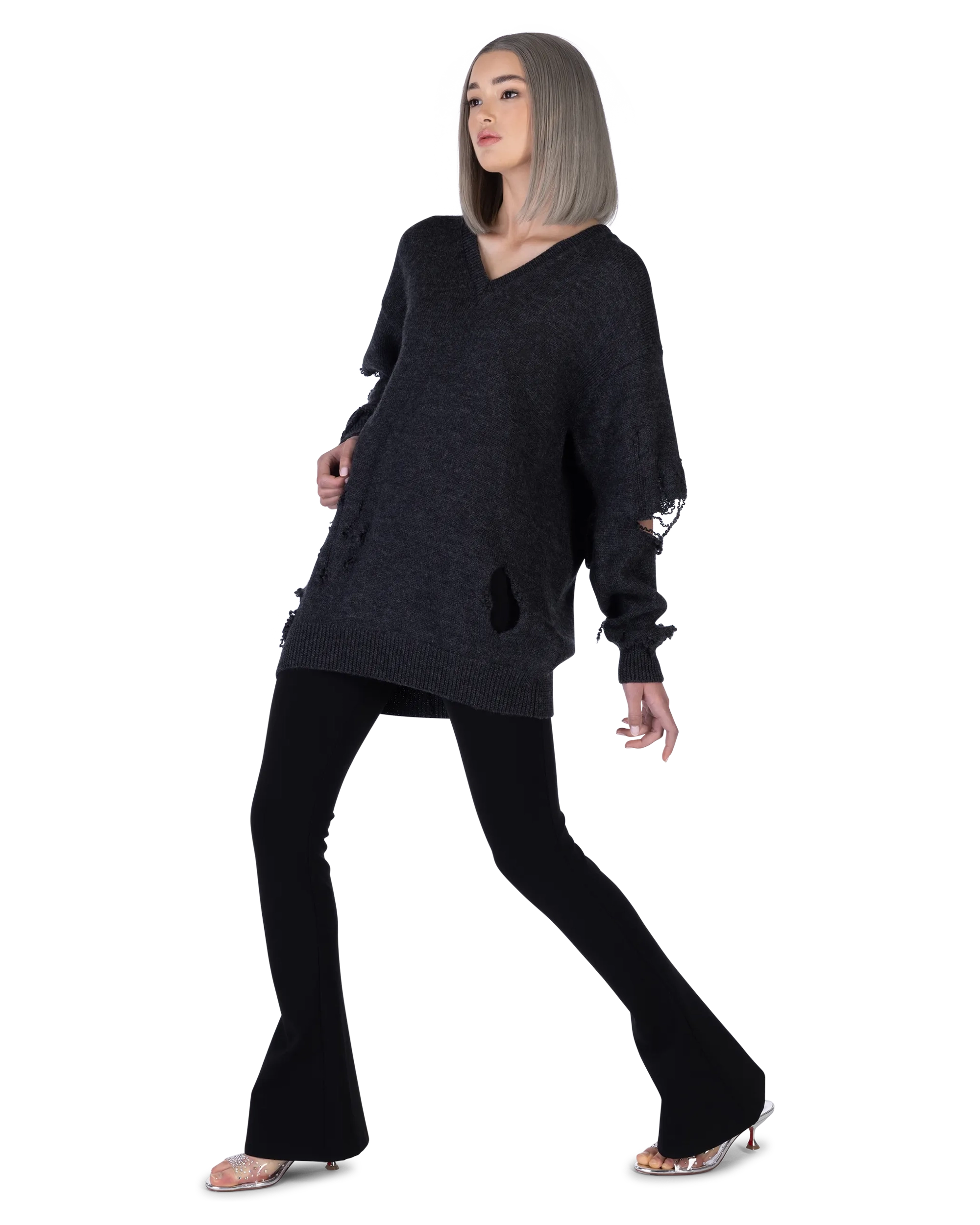 Low Waist Jersey Flare Pants