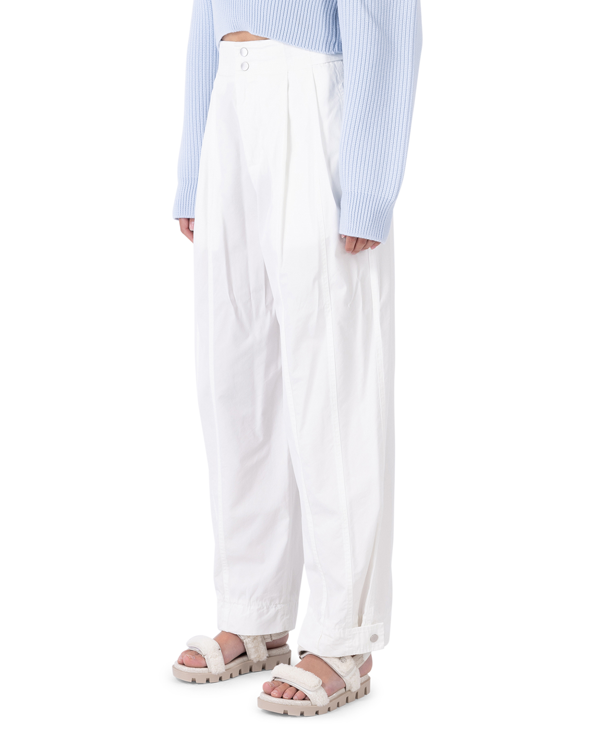 Double Pleated Cotton Pants
