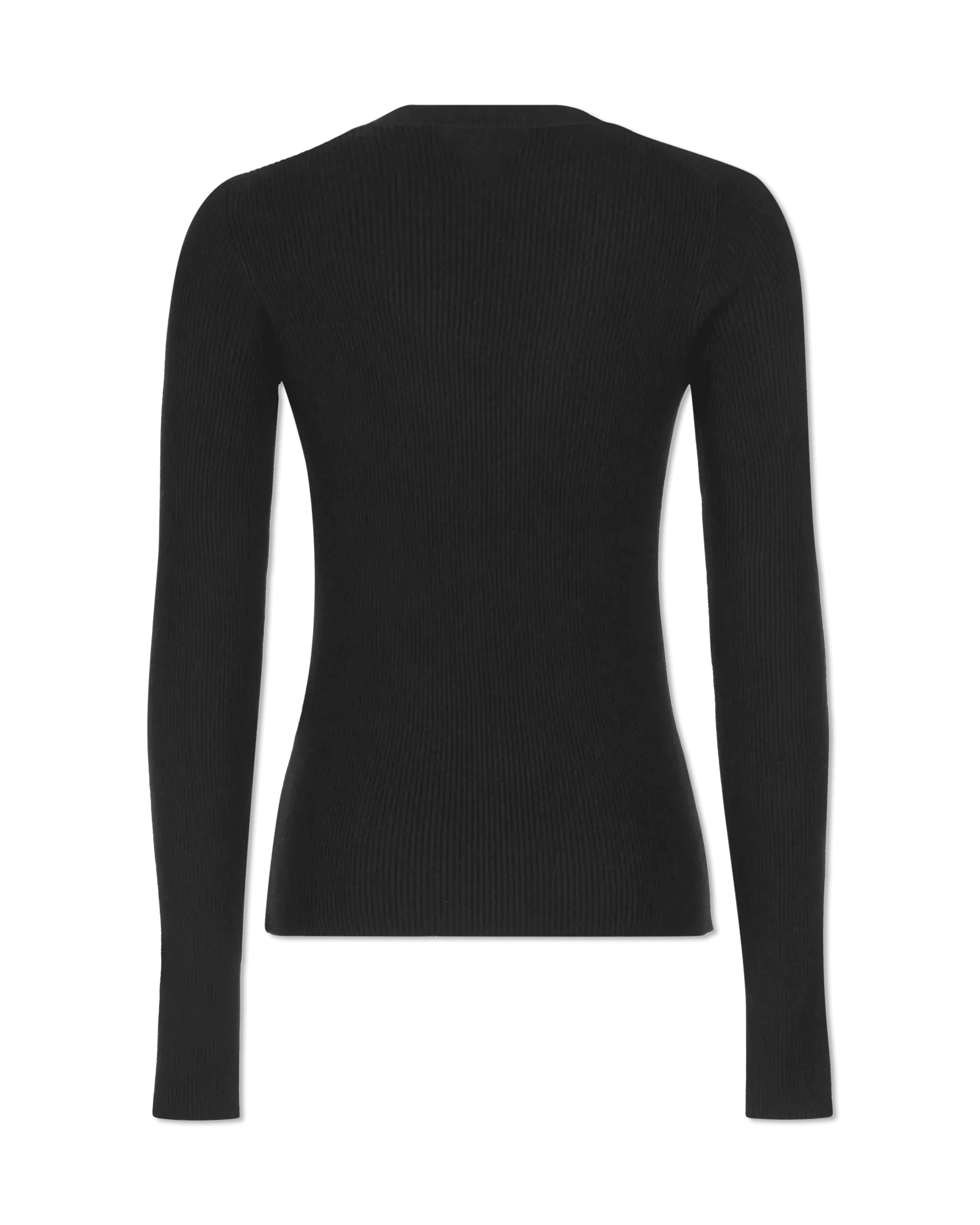 Lightweight Wool Ribbed V-Neck Sweater - DIHSAN