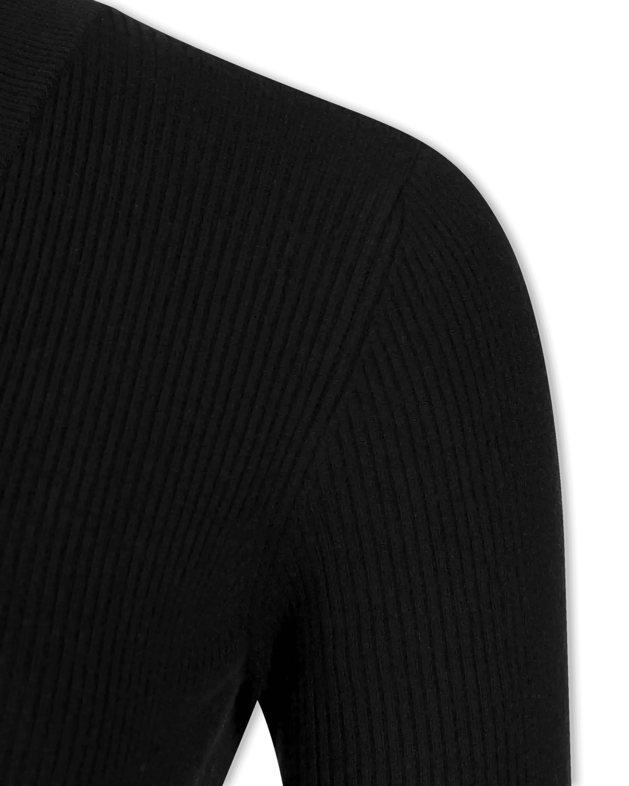 Lightweight Wool Ribbed V-Neck Sweater - DIHSAN