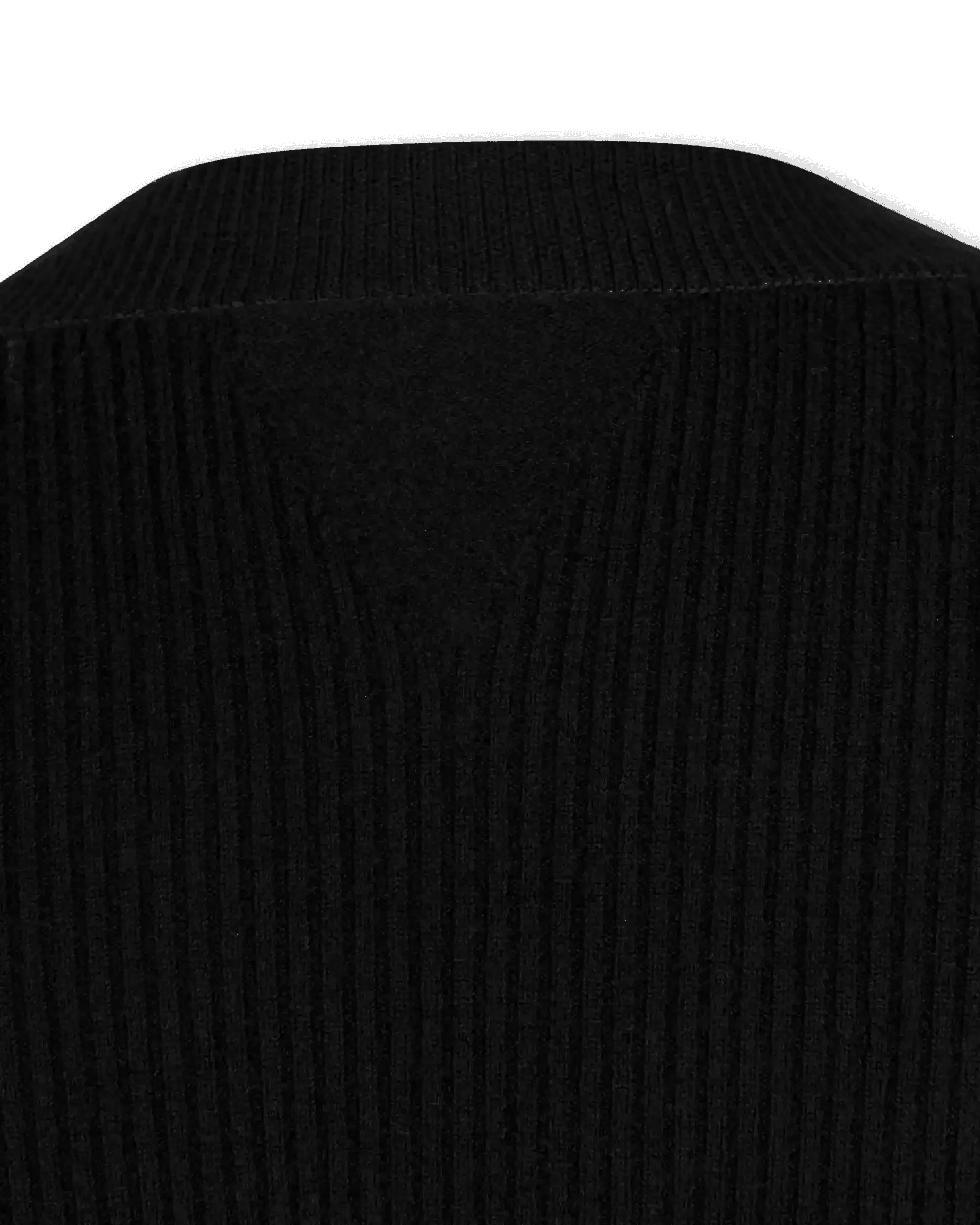 Lightweight Wool Ribbed V-Neck Sweater - DIHSAN