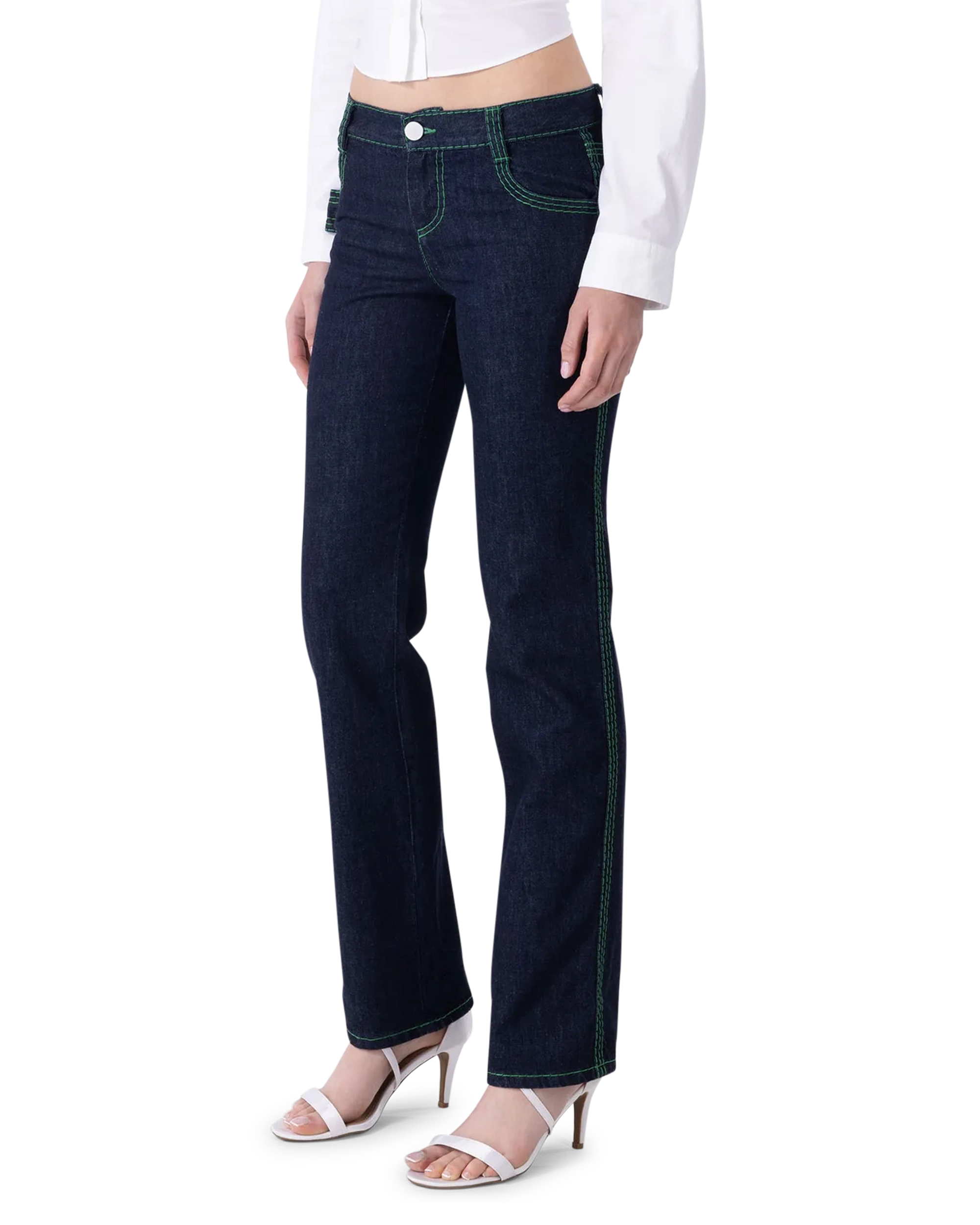 Embroidered 3-Stitch Denim Pants