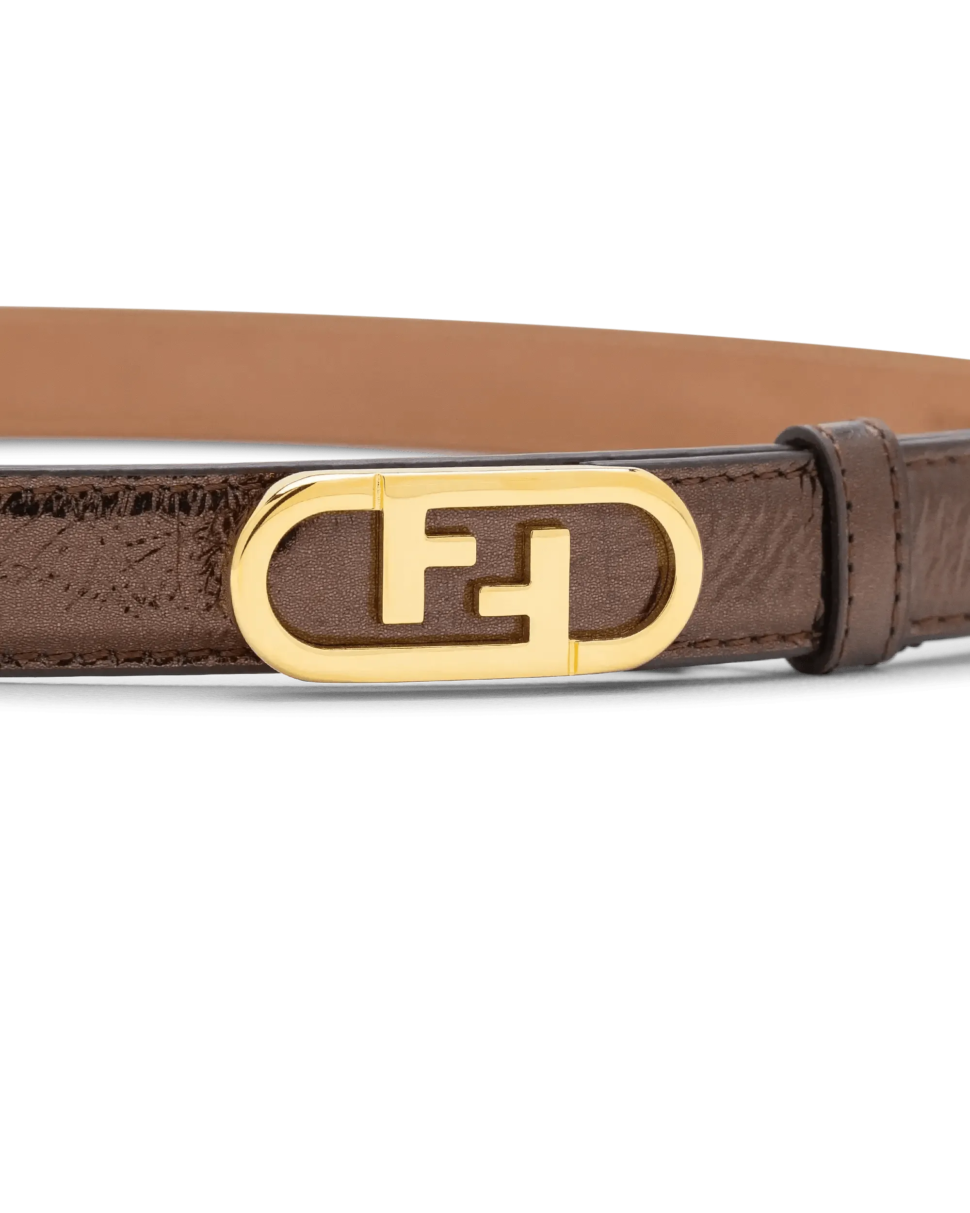 O'Lock Crinkle Brown Thin Belt - DIHSAN