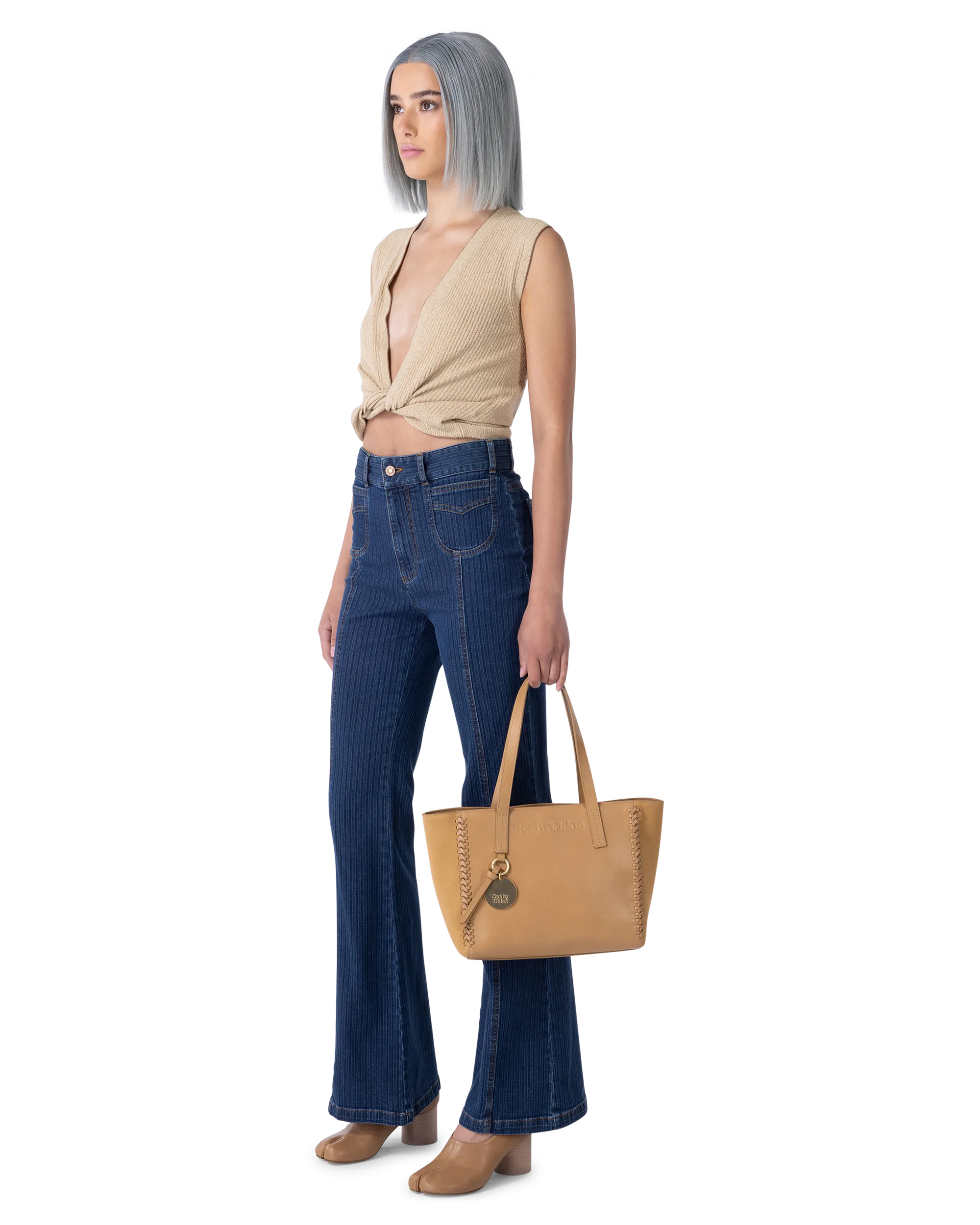 Front-Tie Sleeveless Knit Top