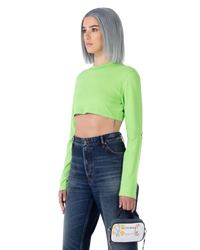 Light Green Cotton Piccola Backless Cropped Top by Jacquemus | DIHSAN