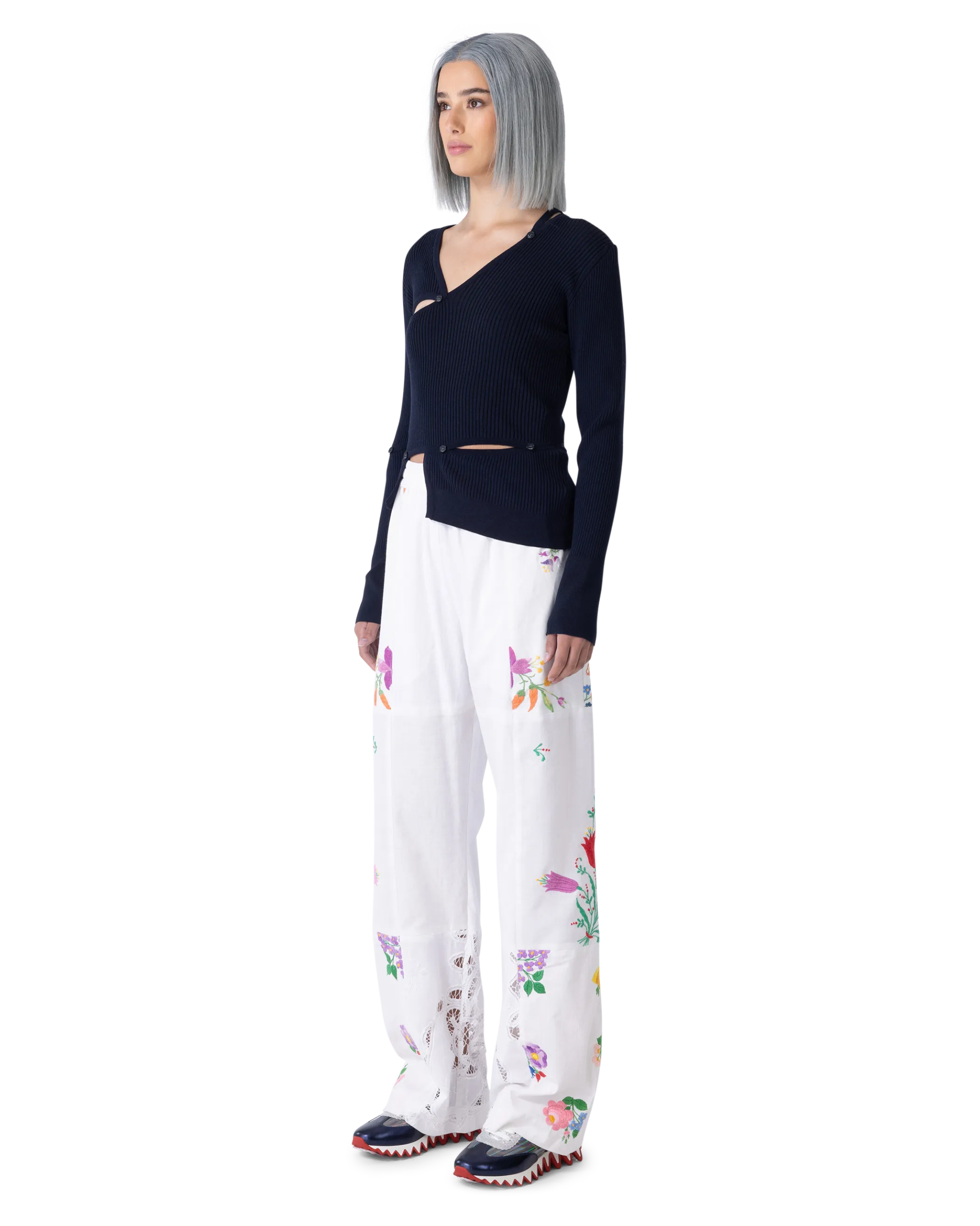 Tordu Cut-Out Ribbed Sweater