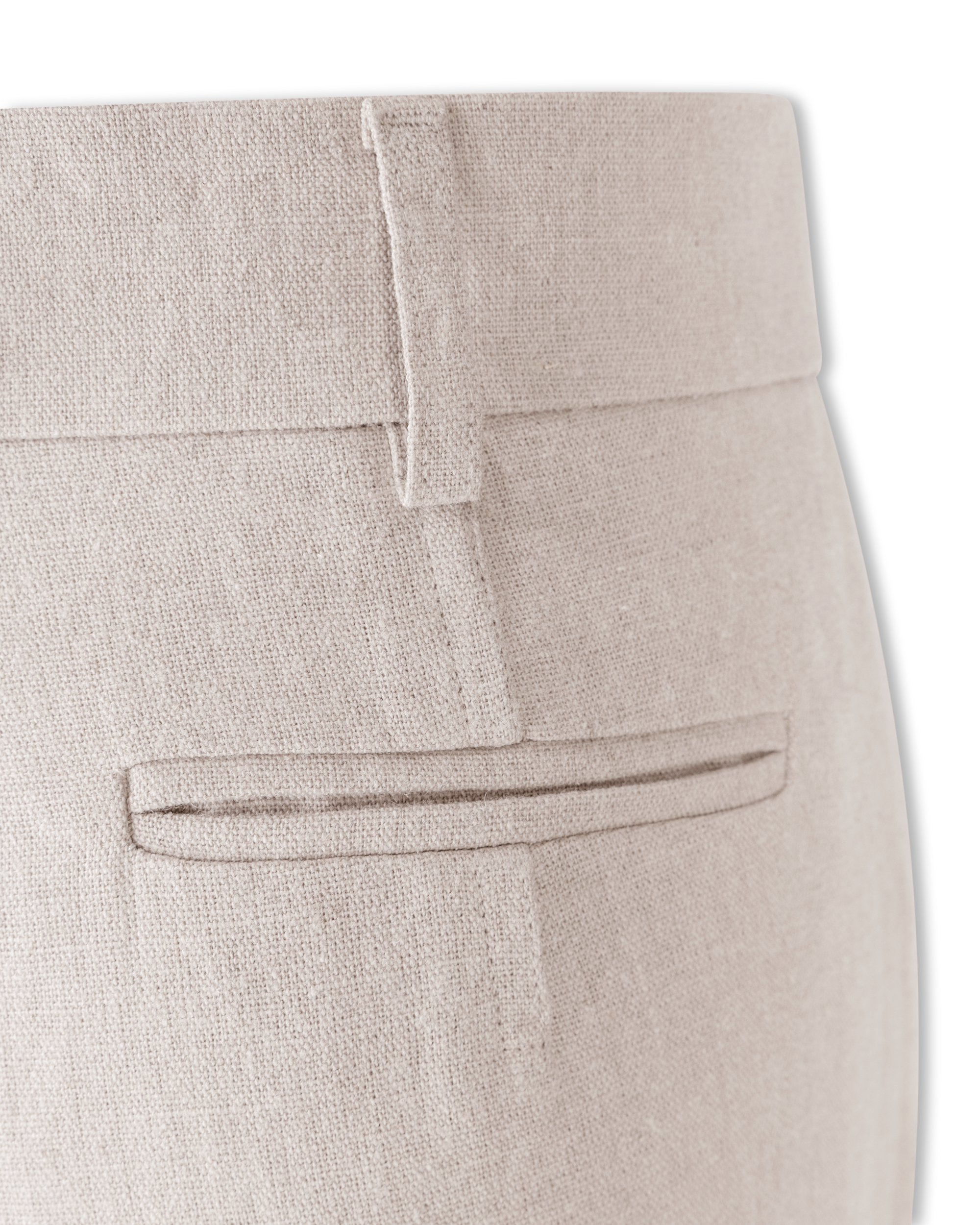 Beige Linen Fresa Straight Leg Cuff Hem Pants by Jacquemus | DIHSAN