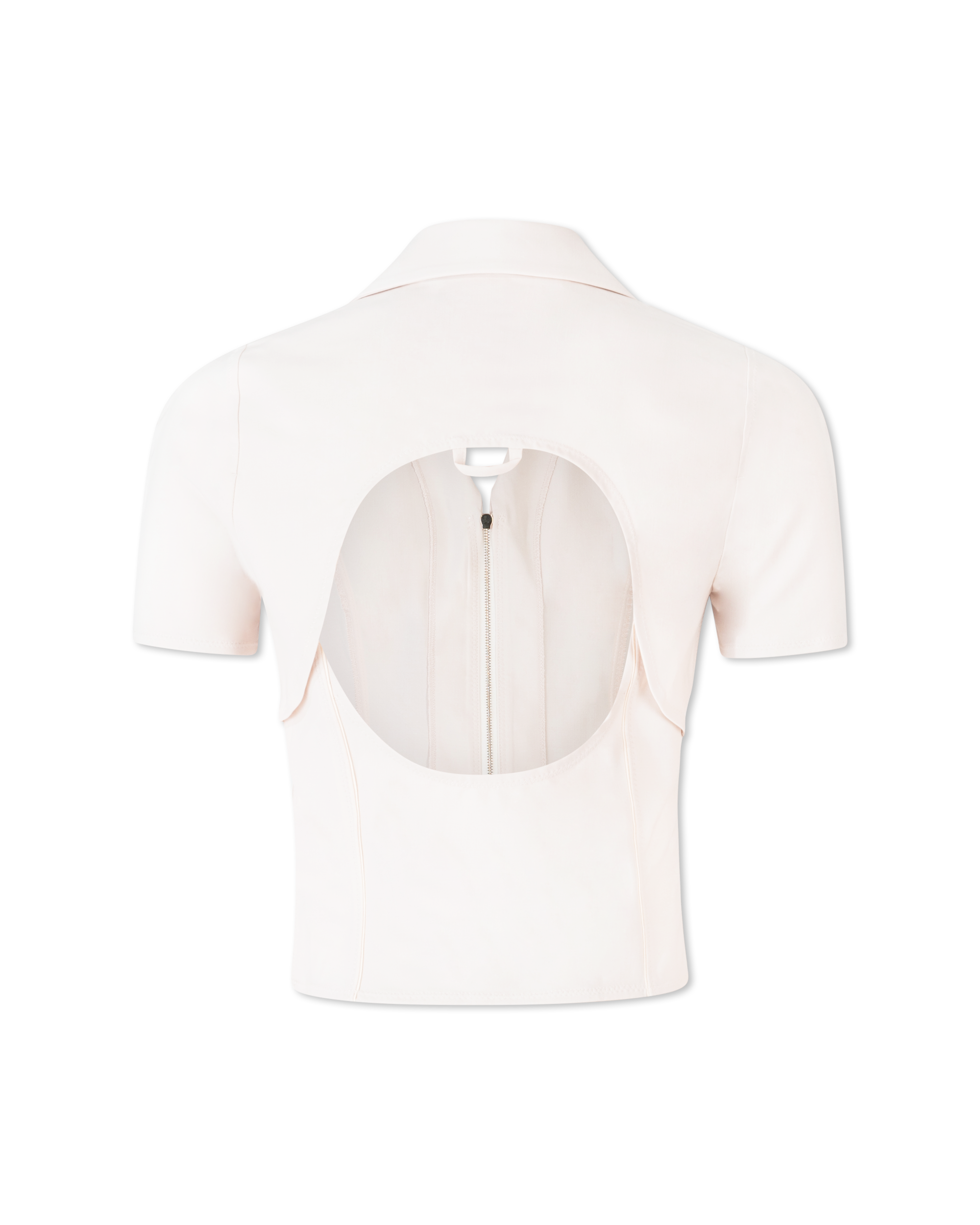 Linen Virgin Blend Tangelo Fitted Zip Up Shirt by Jacquemus | DIHSAN