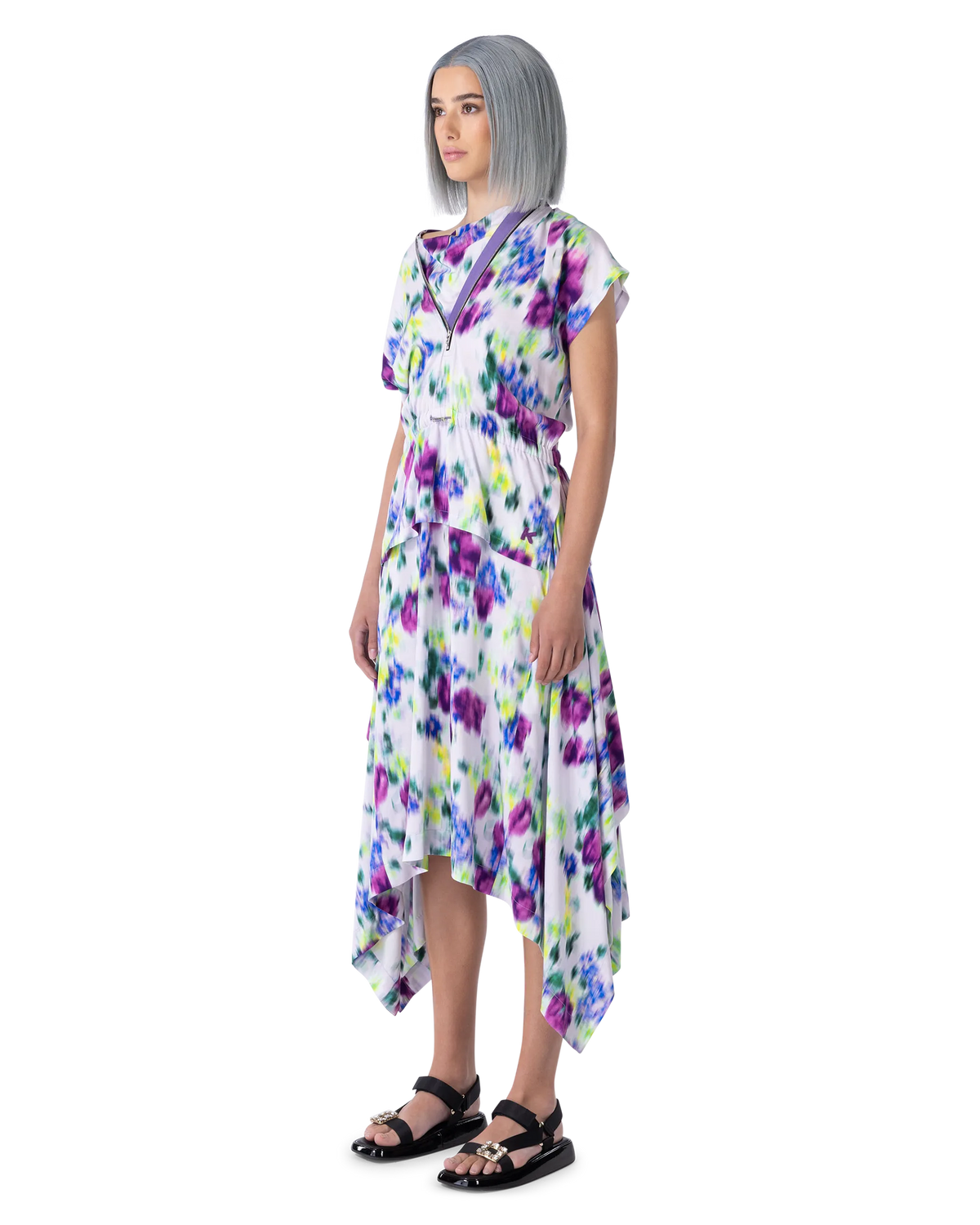 Floral Printed Short Sleeve Midi Dress