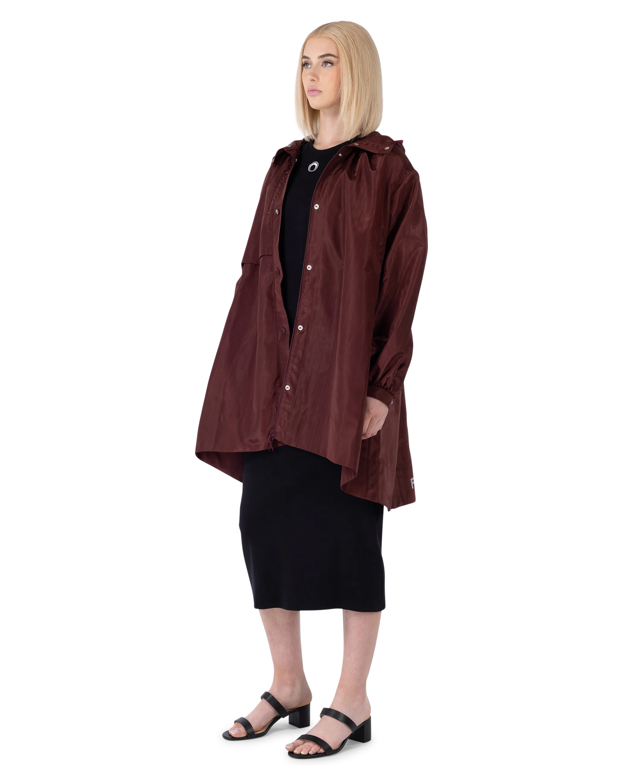 A-Line Moiré Windbreaker Jacket