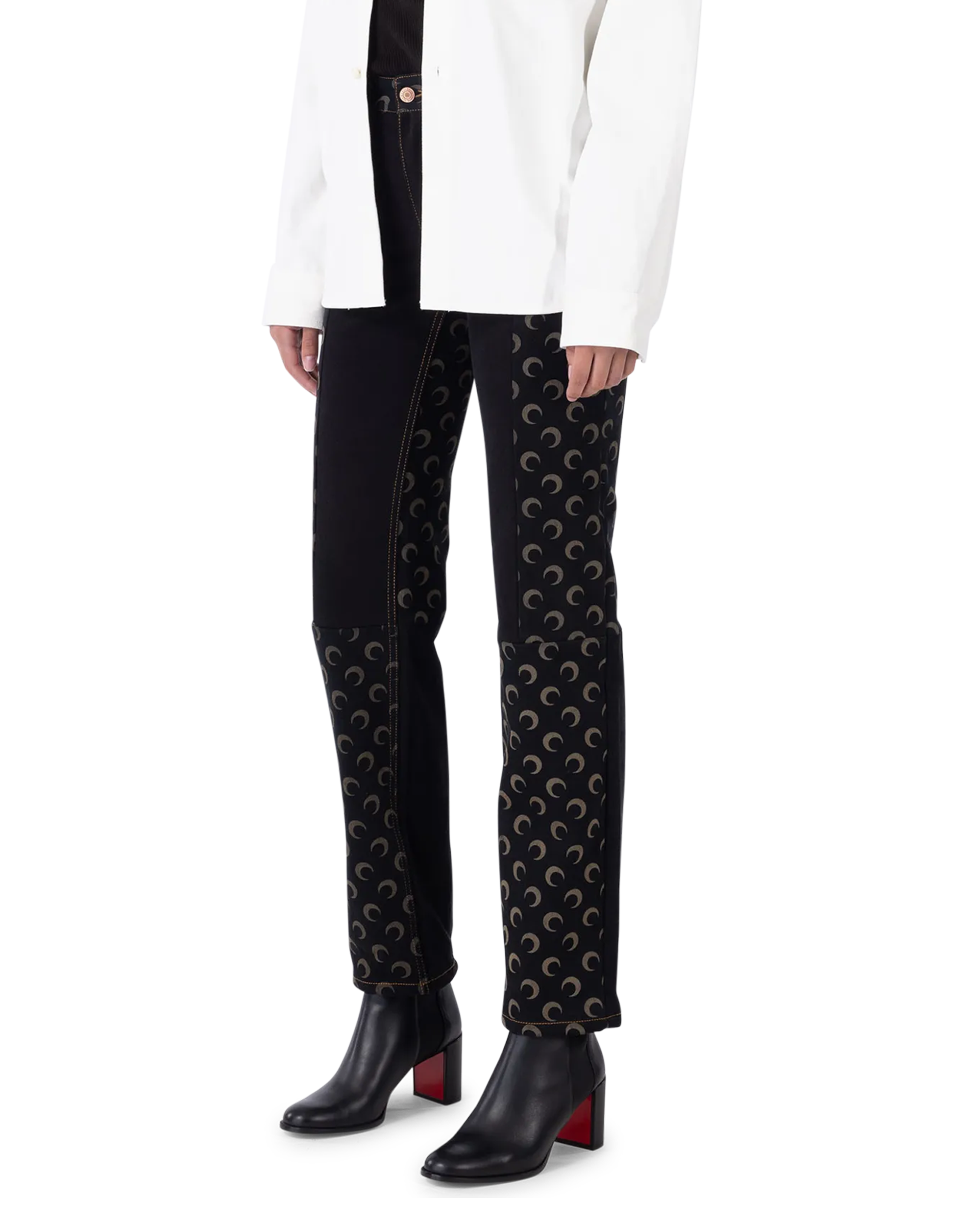 Black Cotton Moon Marine Serre Jeans by Marine Serre | DIHSAN