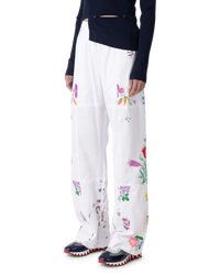 Embroidered Linen Pants