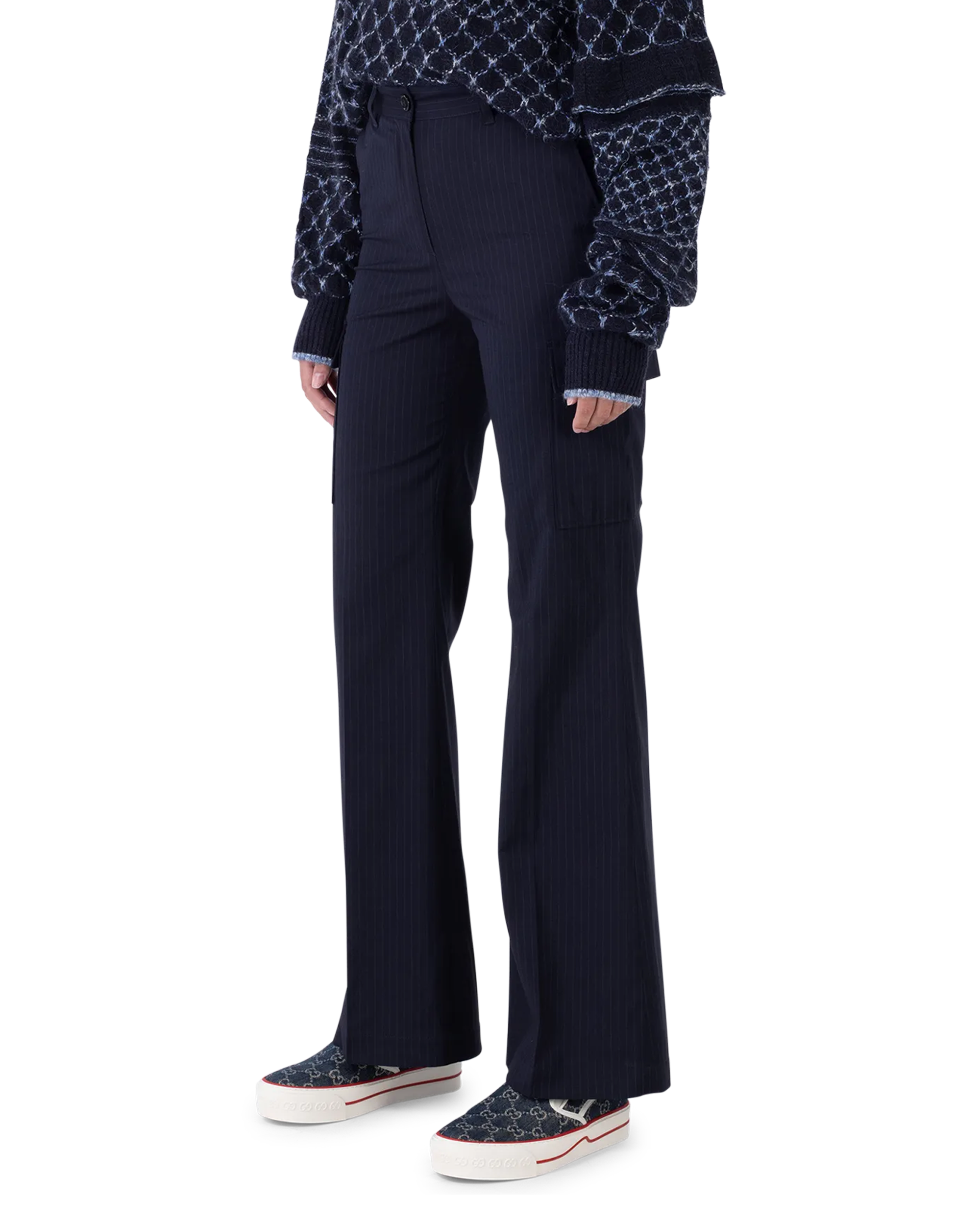 Straight Leg Pinstripe Pants